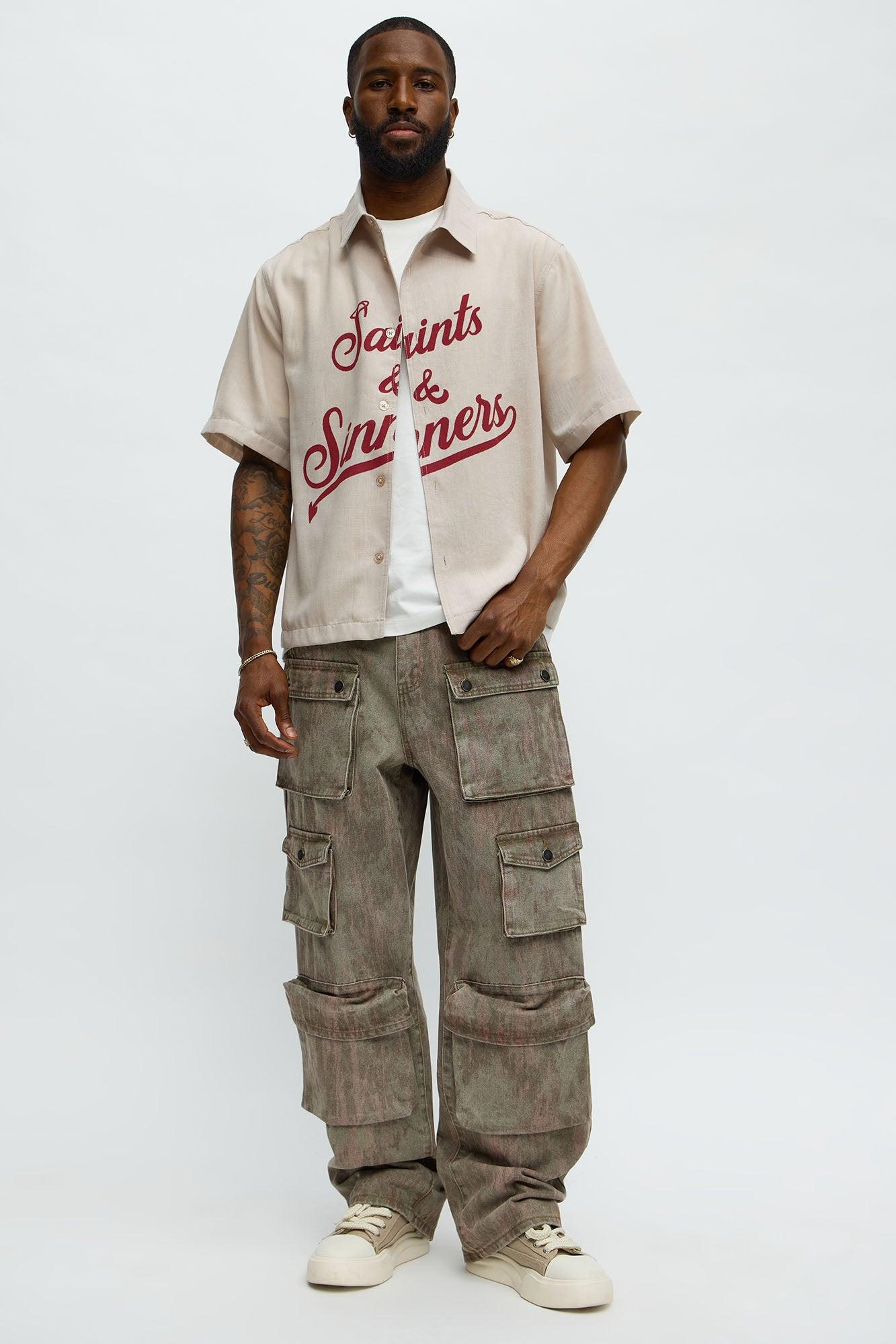 Run It By Baggy Cargo Jeans - Brown Product Image