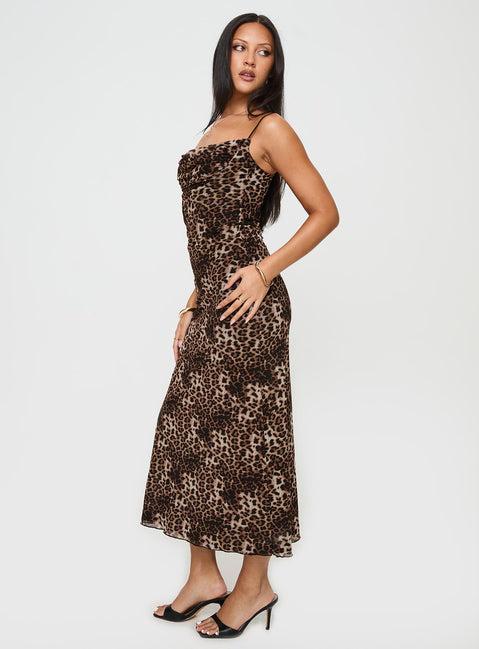 Sugar Maxi Dress Leopard Product Image