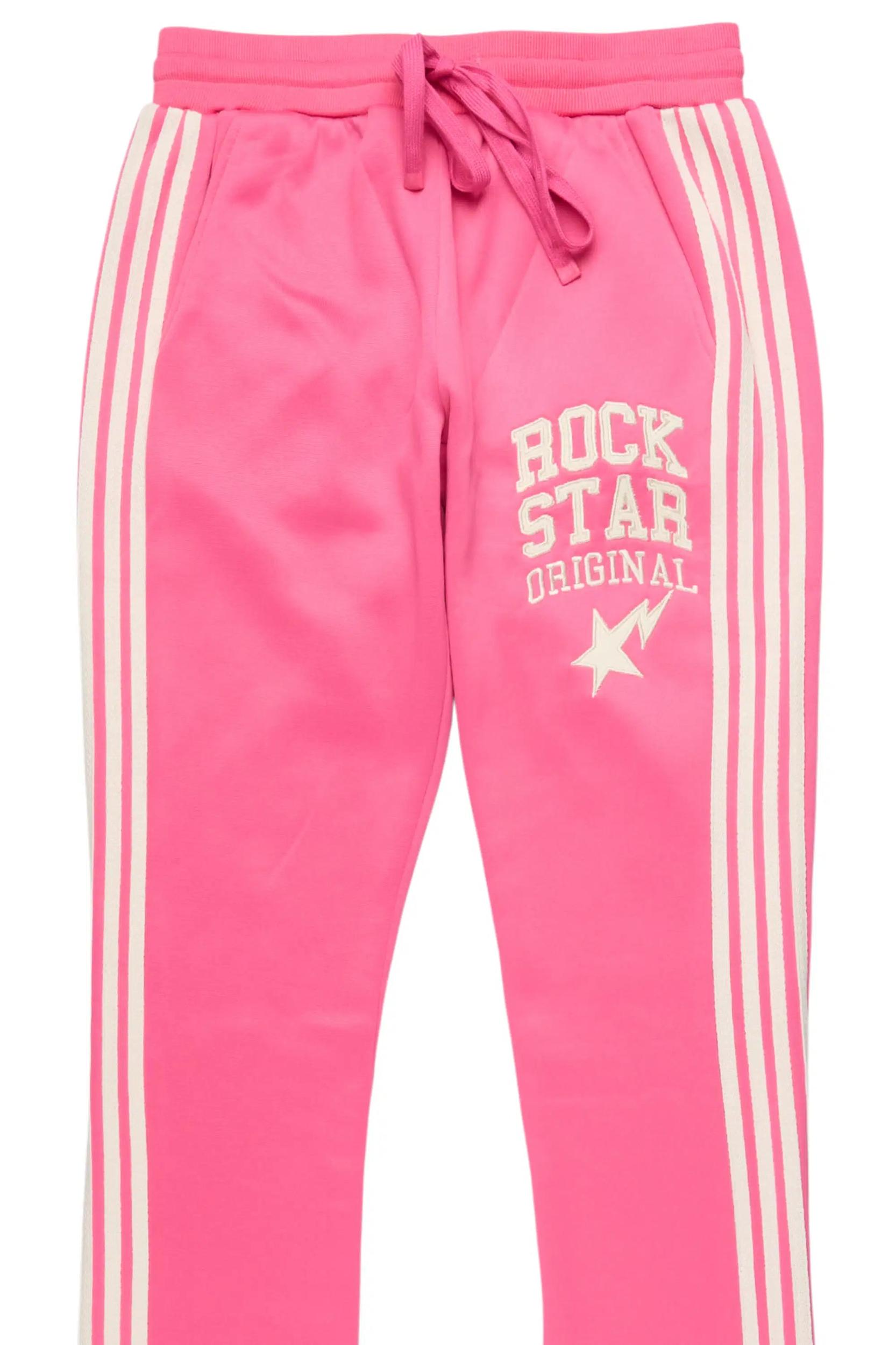 Briana Hot Pink Stacked Track Pant Female Product Image