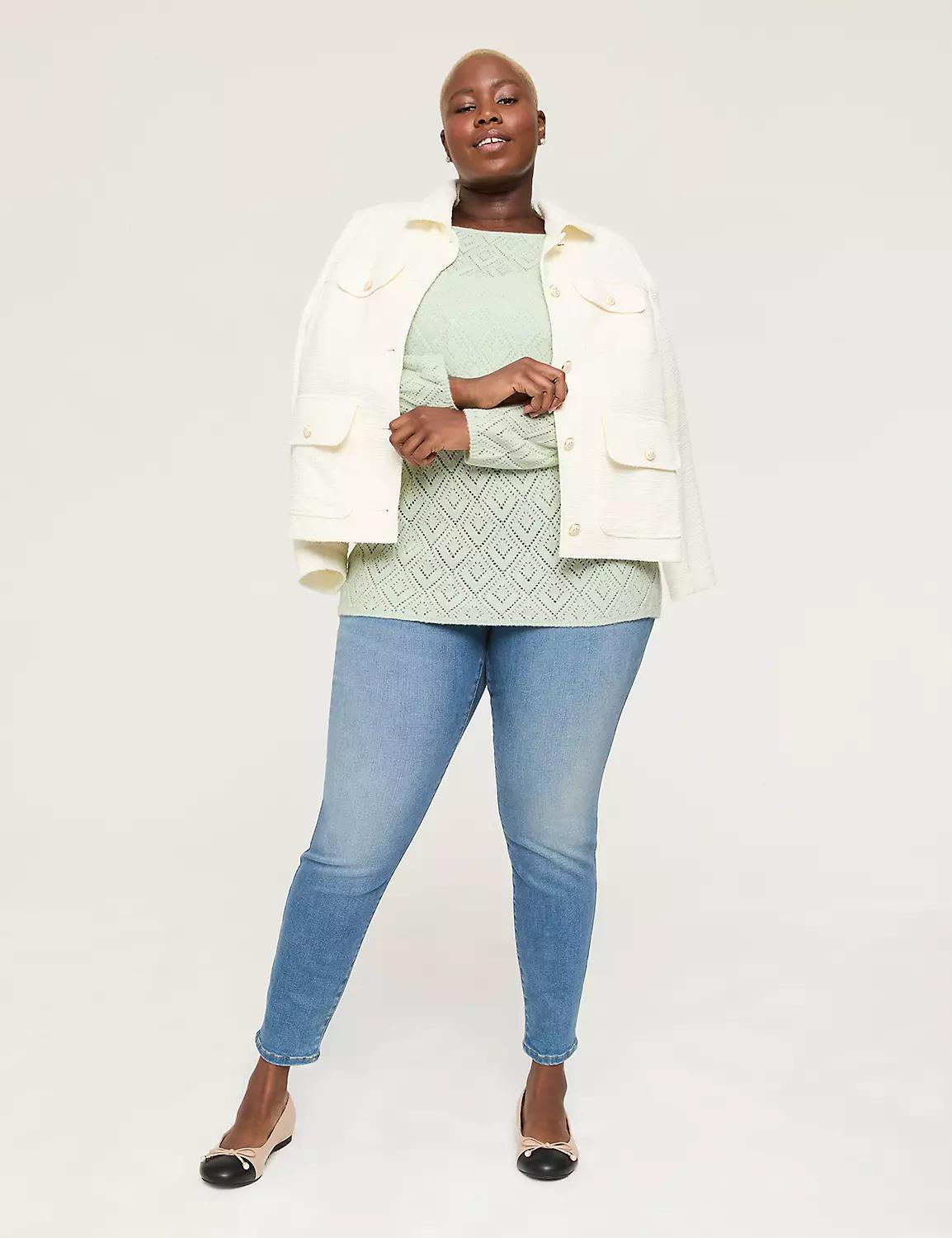 Pointelle Stitch Boatneck Sweater Product Image