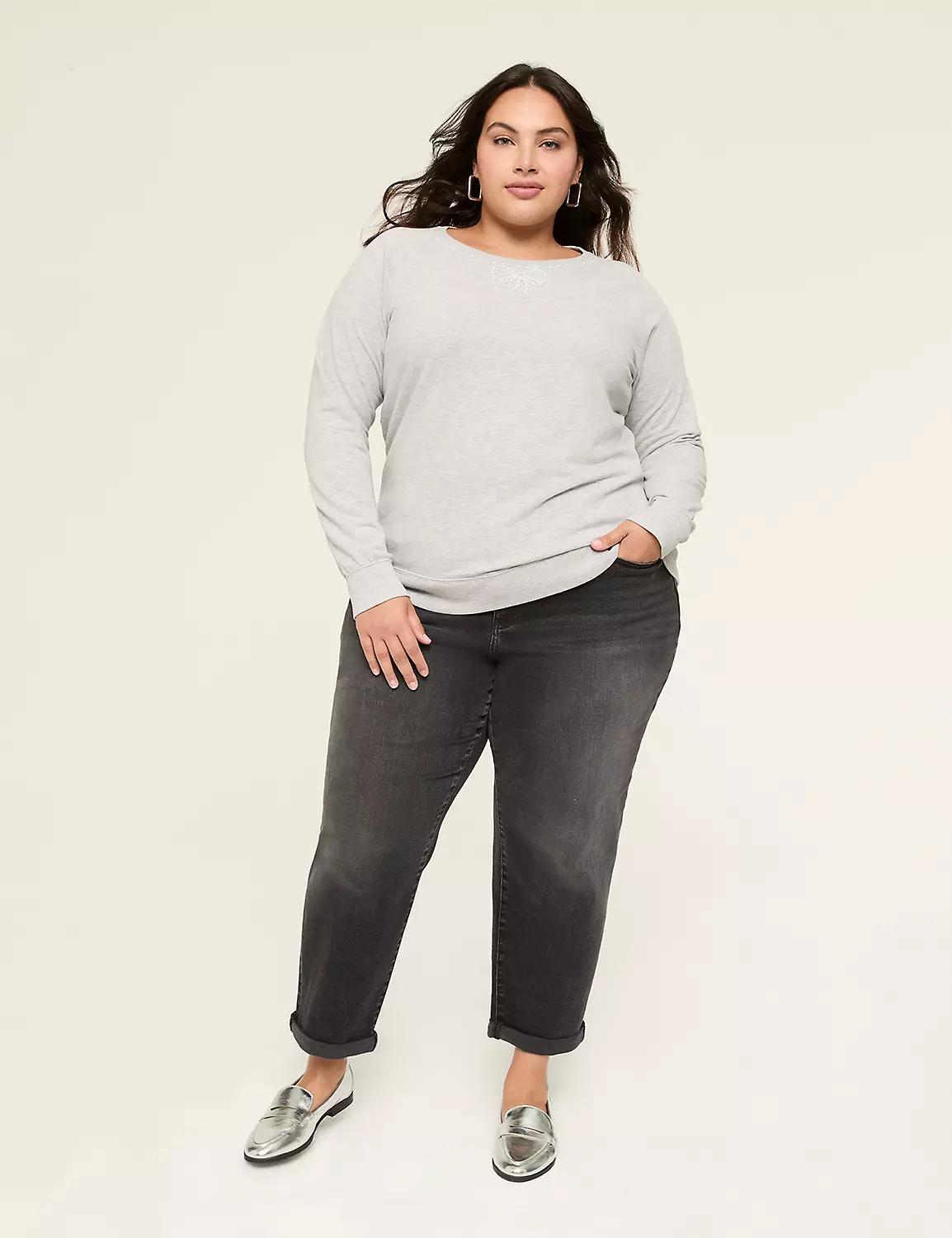 Pearlized Bow Sweatshirt Product Image