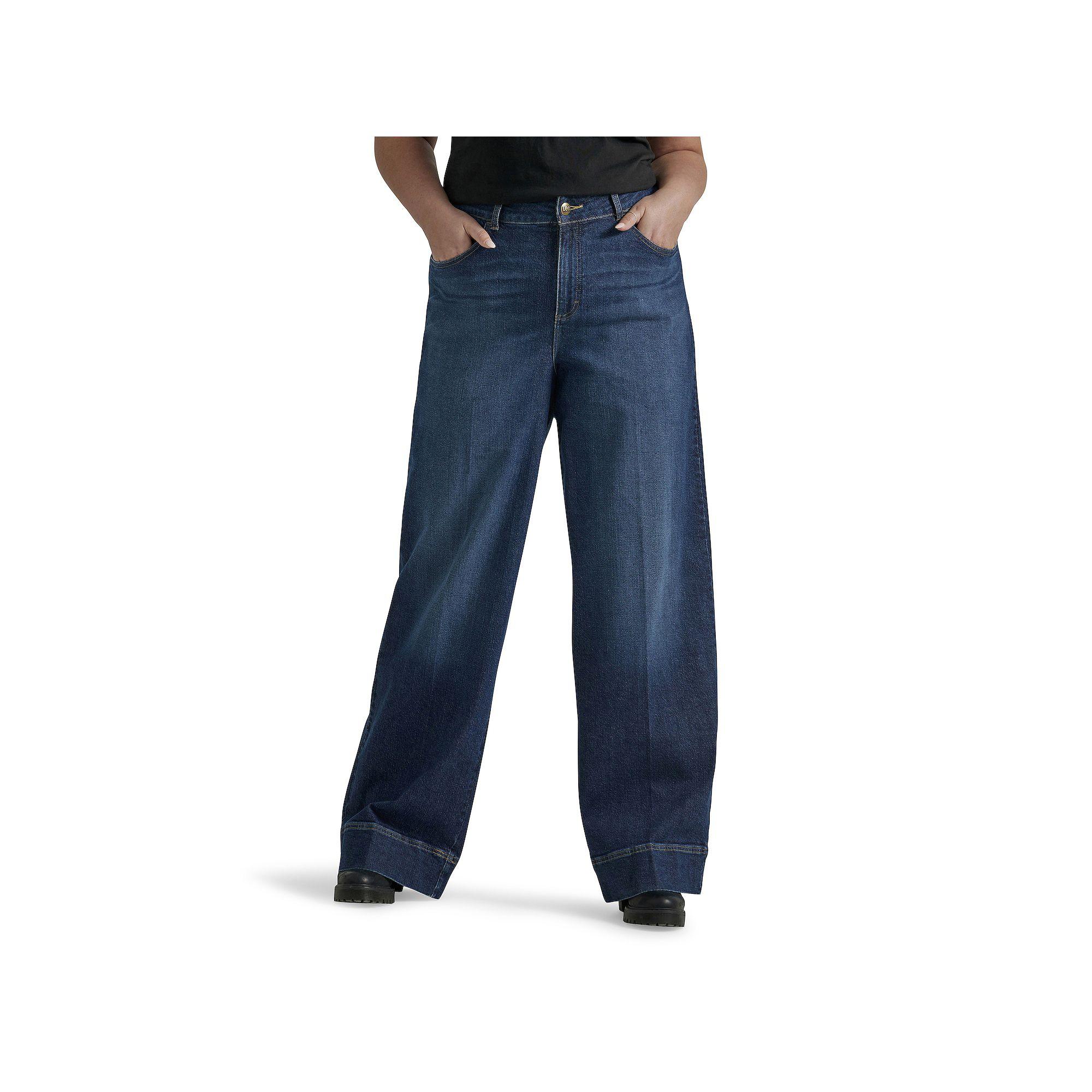 Plus Size Lee® Legendary Wide Leg Trouser Jeans, Women's, Size: 16 Tall, Inner Strength Product Image