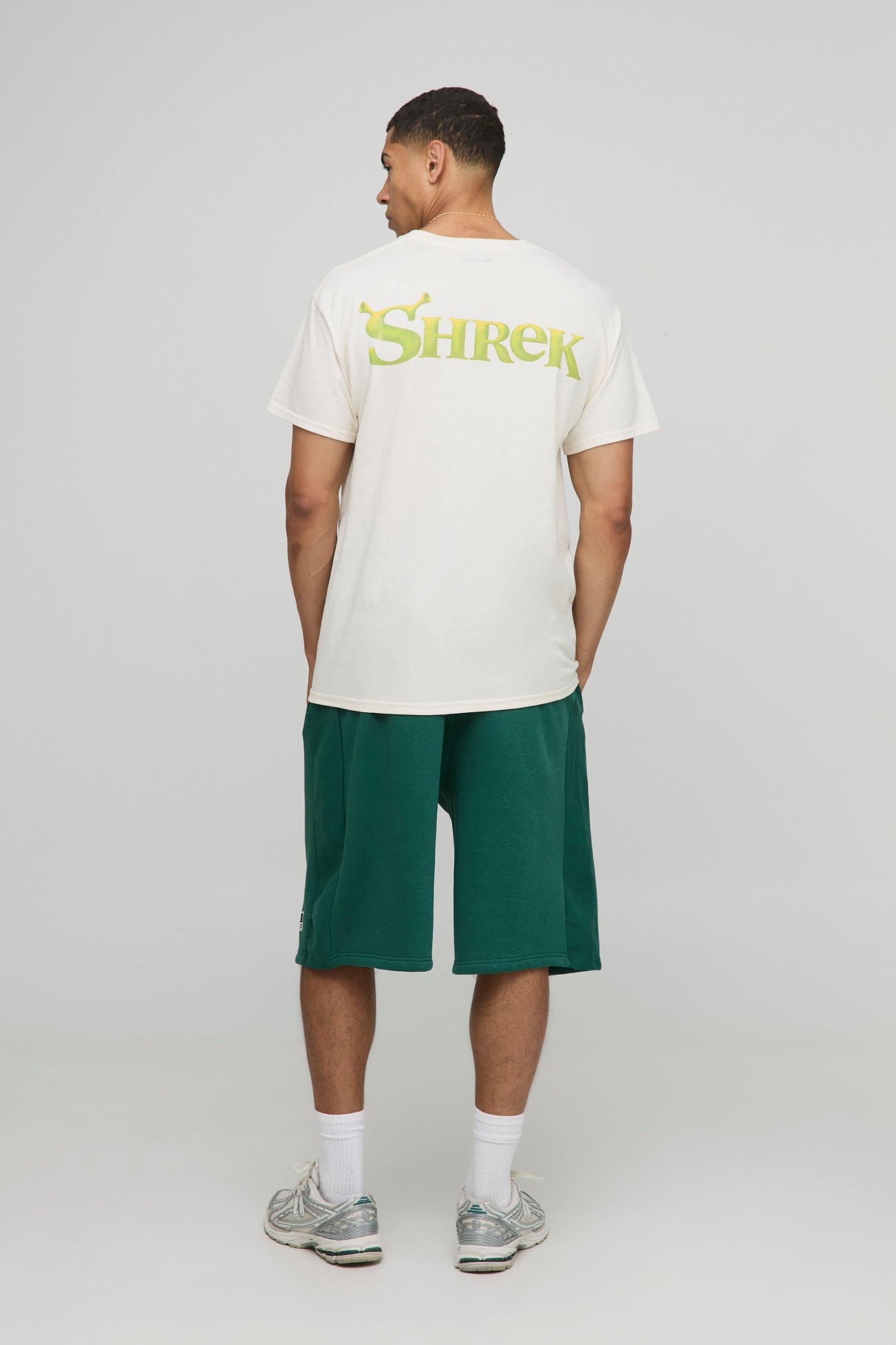 Ecru Oversized Shrek License Printed T-Shirt | boohooMAN USA Product Image