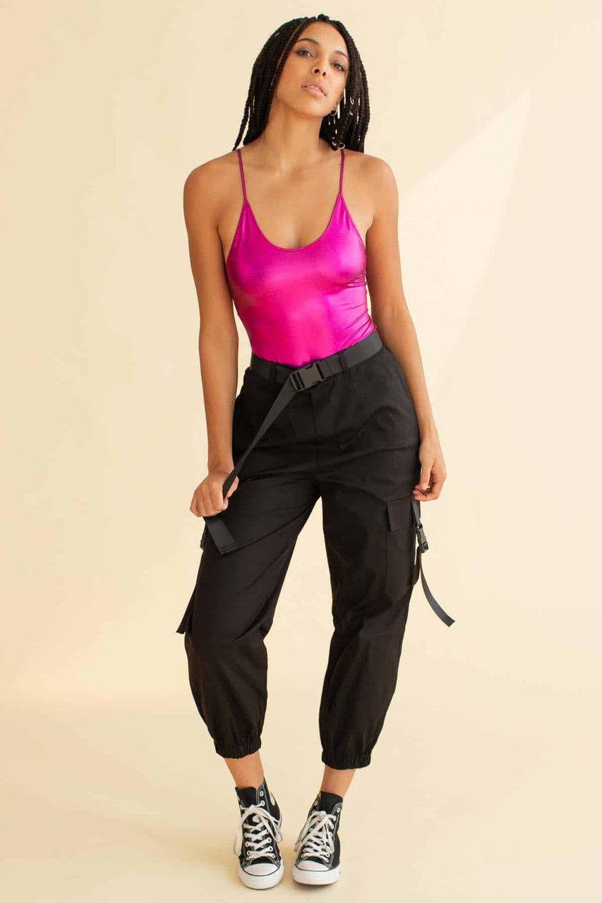 Fuchsia Holographic Cami Bodysuit Product Image