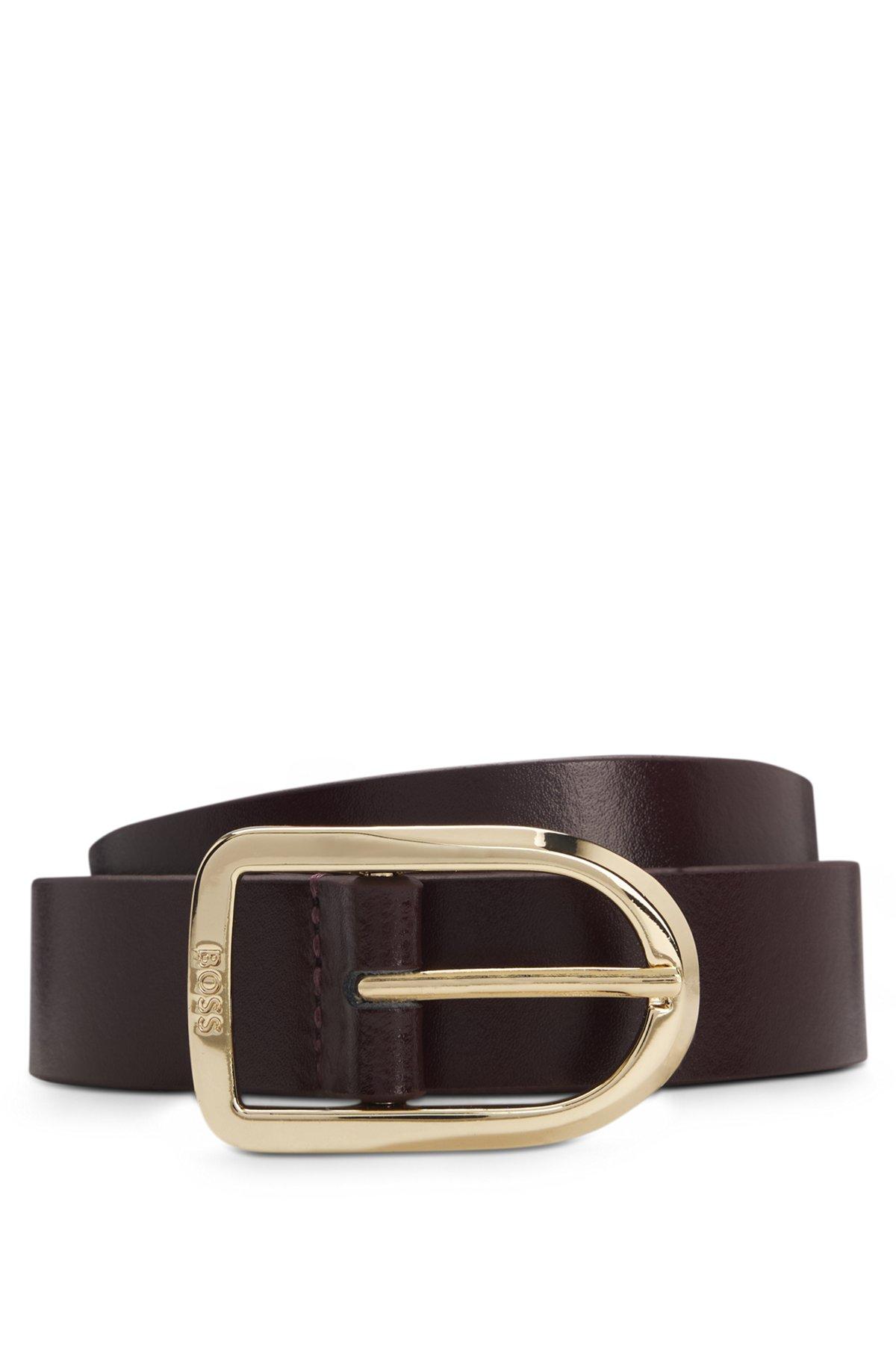 Smooth-leather belt with logo-engraved buckle Product Image