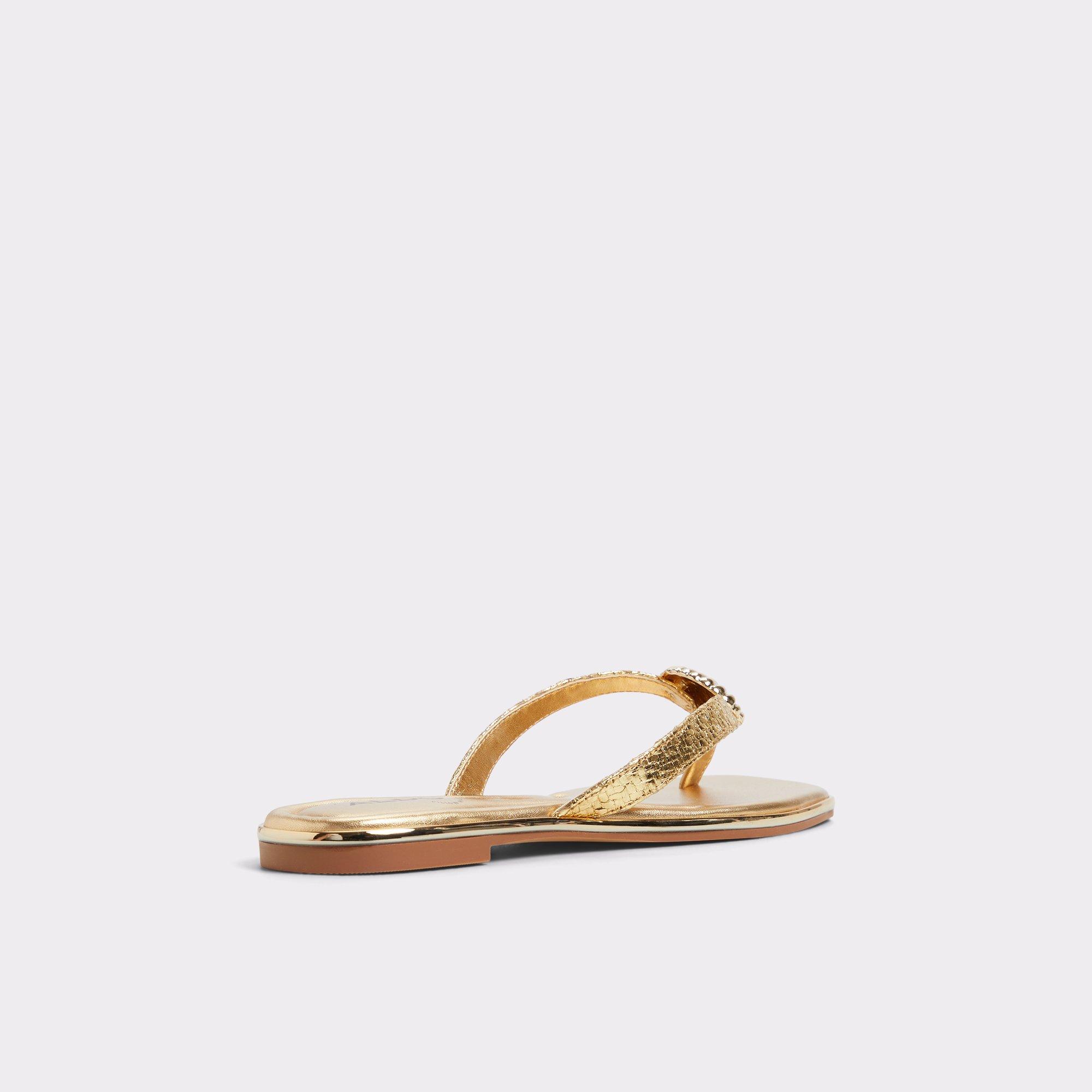 ALDO Conchiglia - Women's Flat Sandals - Gold, Size 6 Product Image