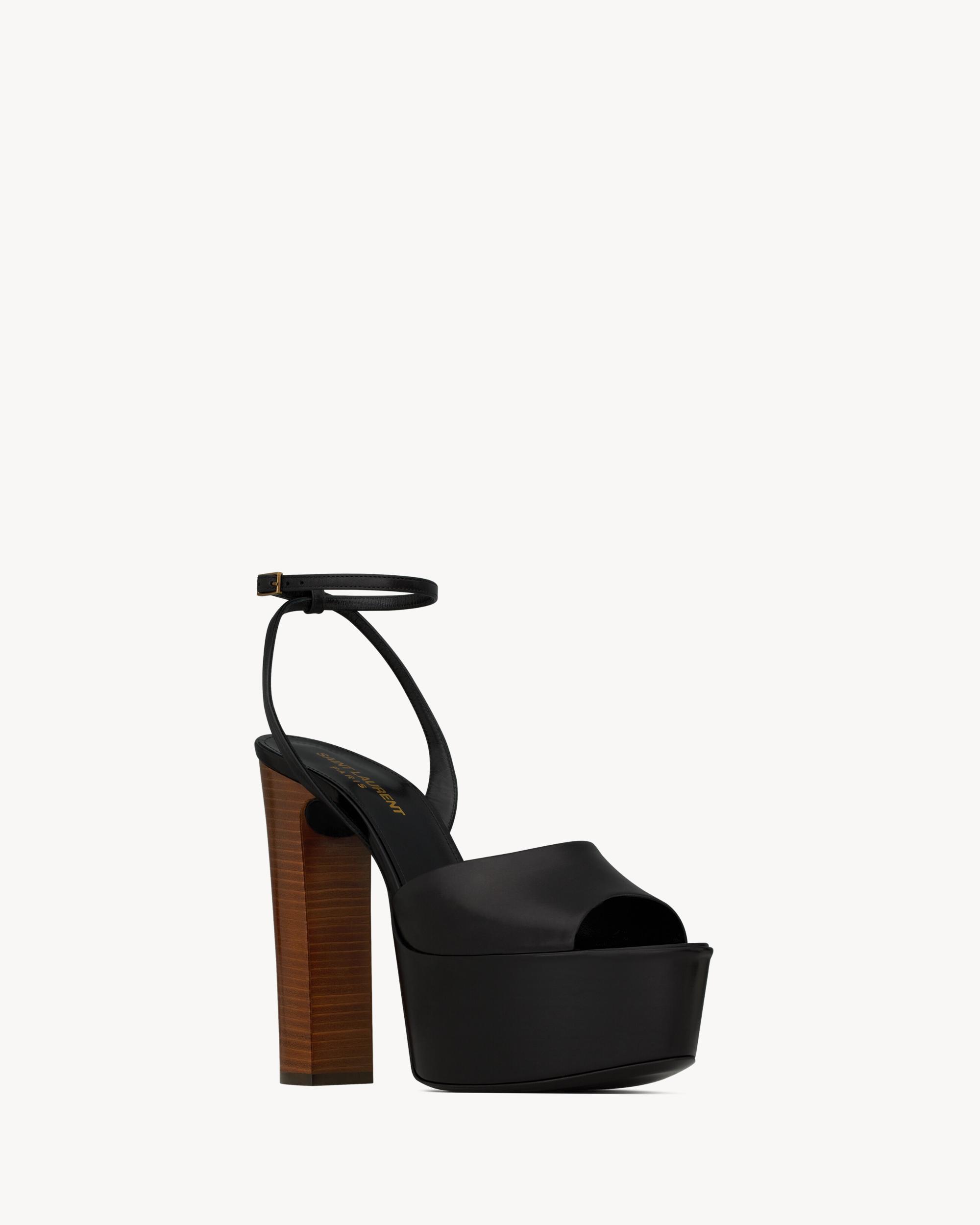 Jodie platform sandals in shiny leather Product Image