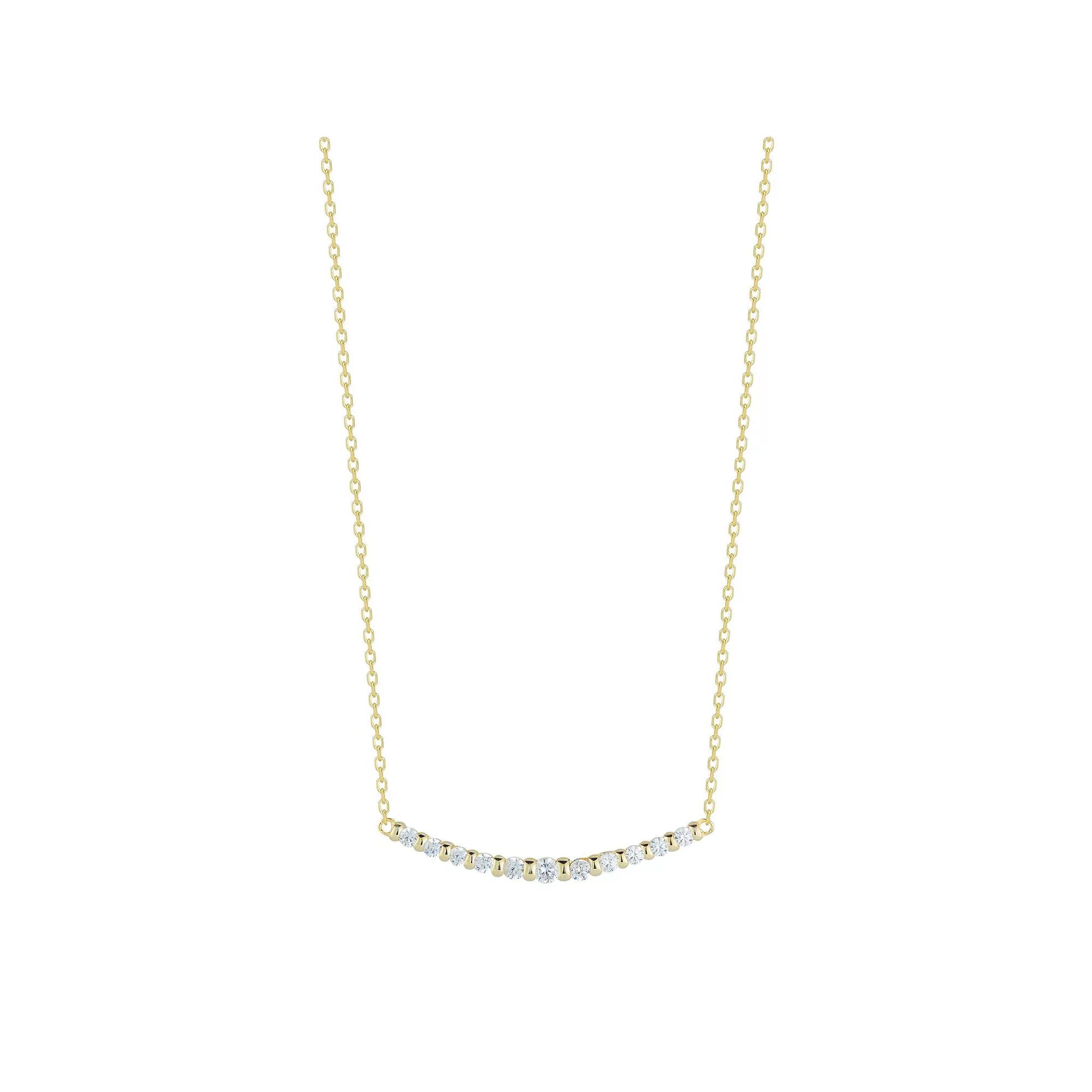 Sunkissed Sterling Cubic Zirconia Bar Necklace, Women's, Gold Tone Product Image