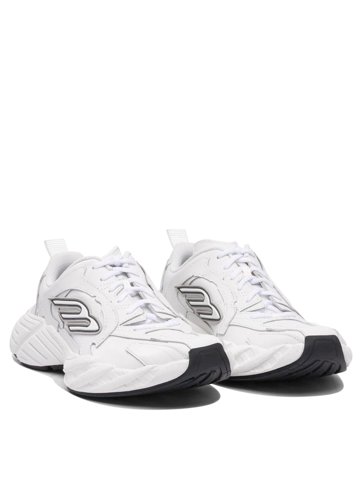 BALENCIAGA Men White Cowskin And Polyester Monday Shoe Sneakers Product Image