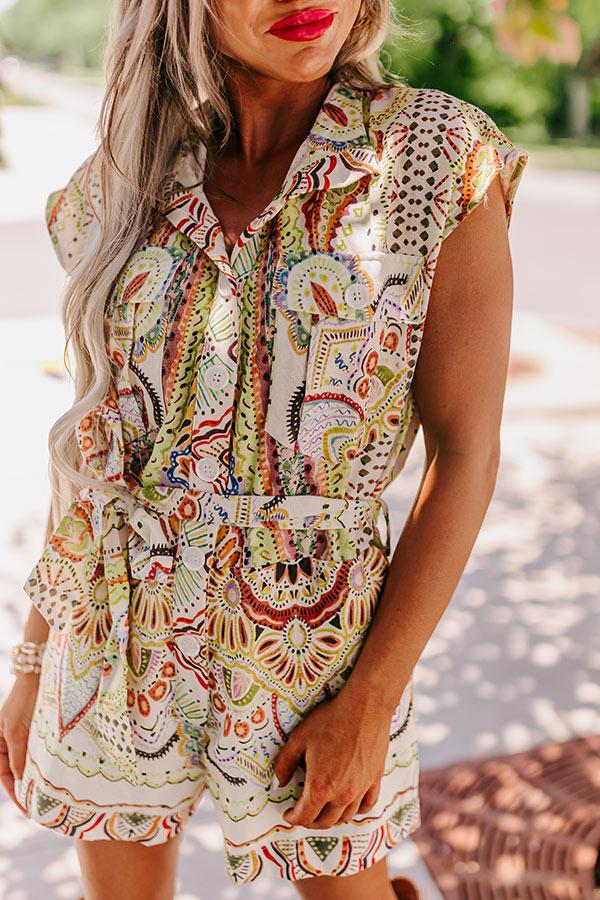 Front Porch Swing Linen-Blend Romper Product Image