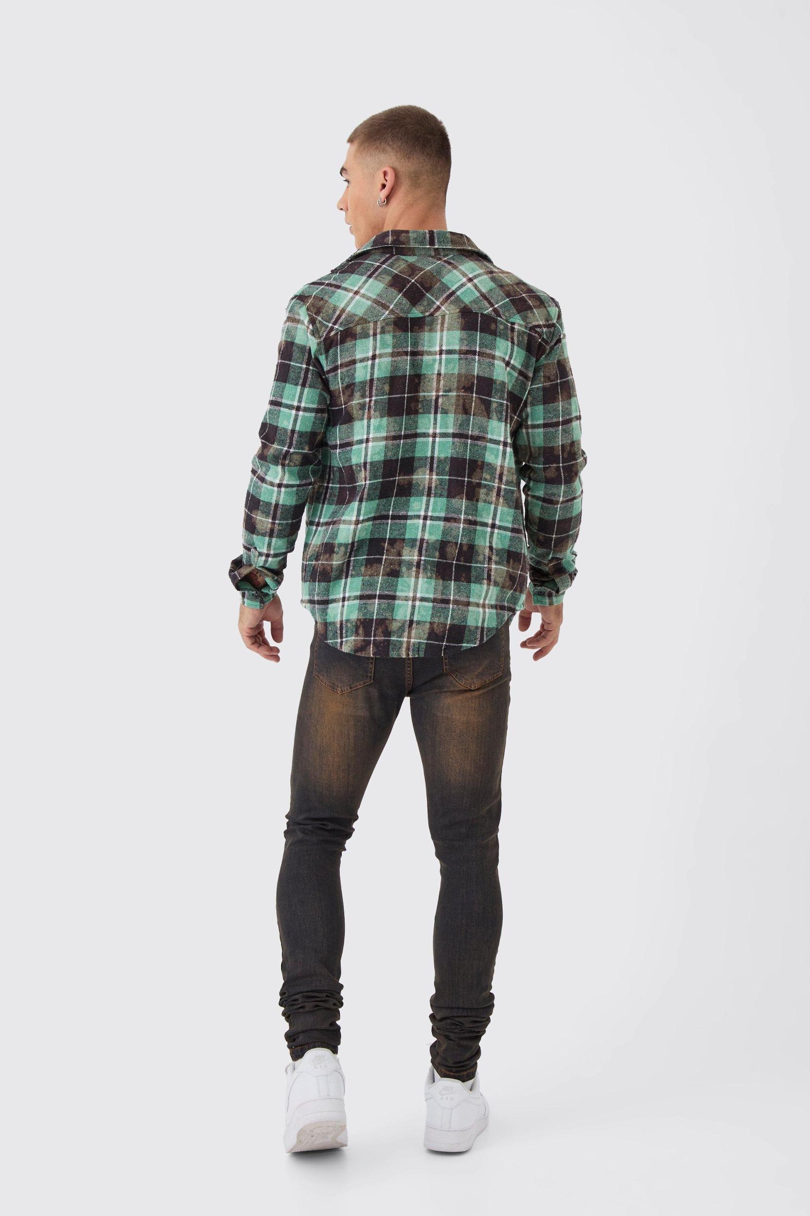 Super Skinny Stretch Stacked Brown Tinted Jeans | boohooMAN USA Product Image