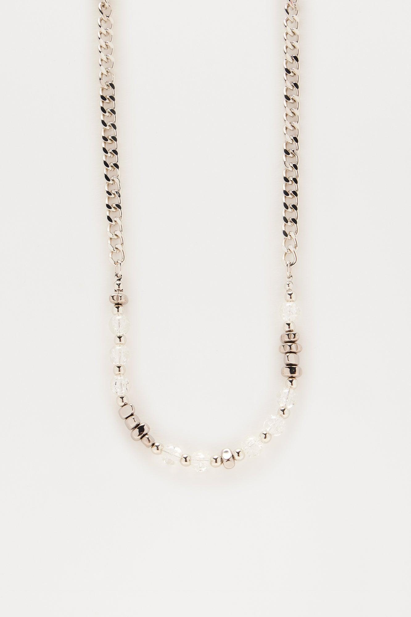 Glisten Chain Necklace - White/Silver Product Image