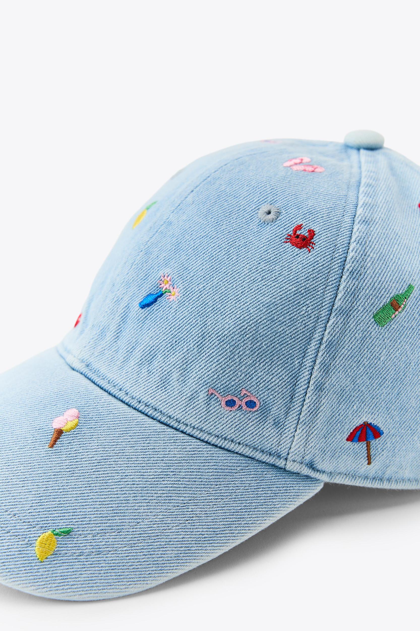 EMBROIDERED DENIM CAP Product Image