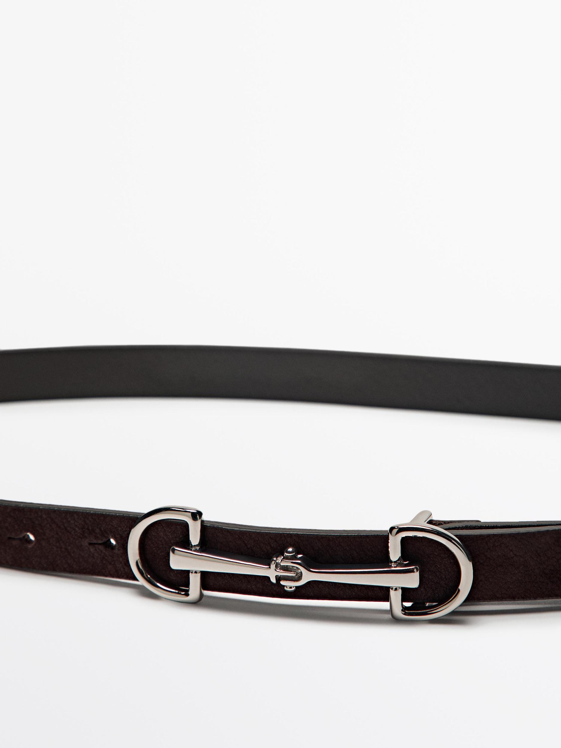 NUBUCK LEATHER EQUESTRIAN BELT Product Image