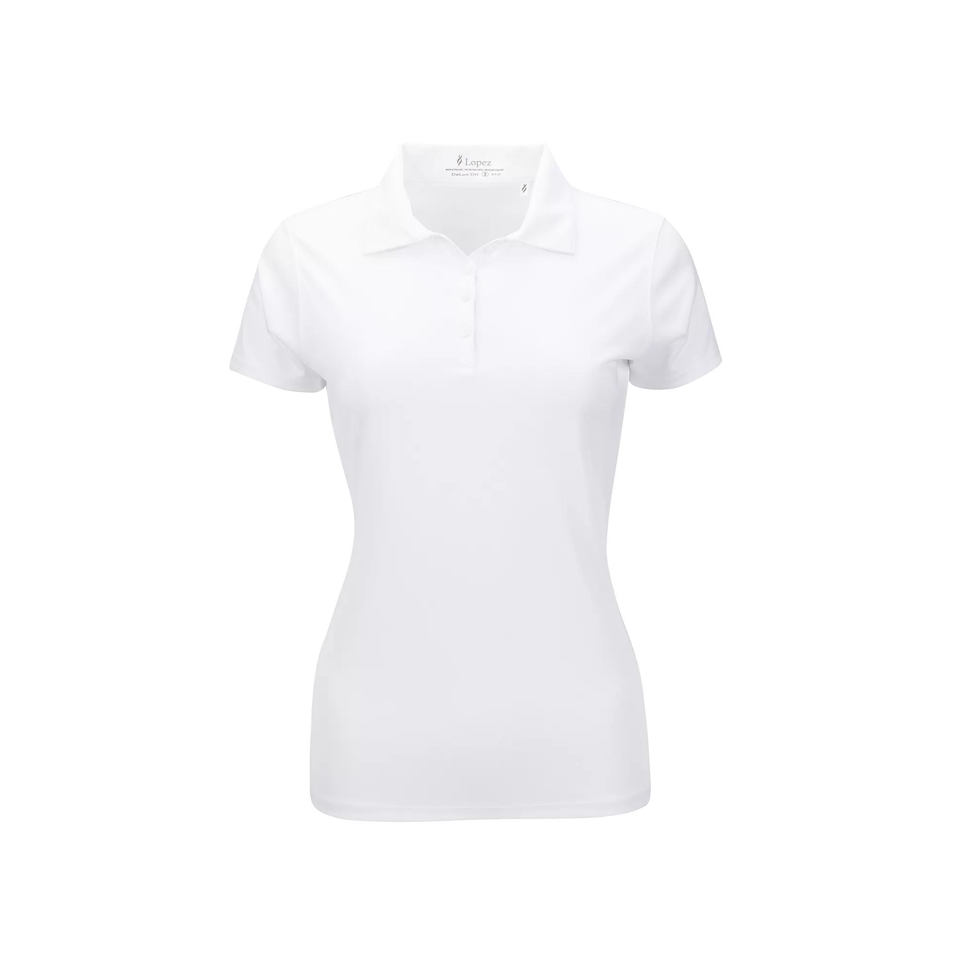 Plus Size Nancy Lopez Short Sleeve Polo, Women's, Size: 1XL, White Product Image