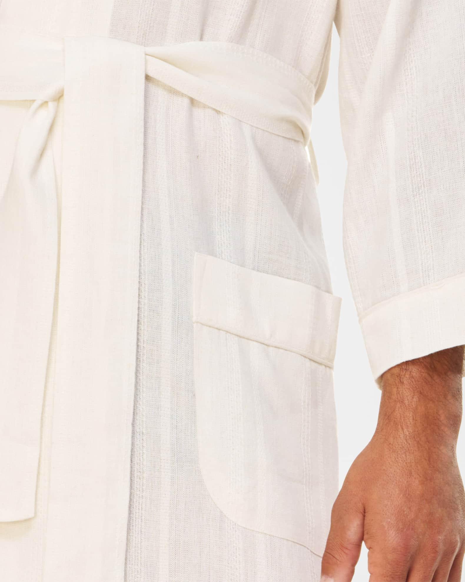 Men's Summer Woven Shawl Robe Product Image