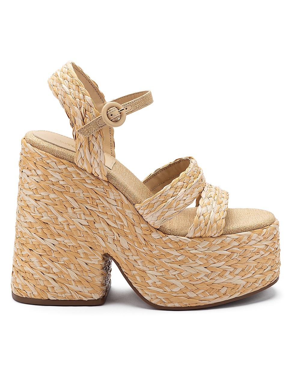 Womens Carmen 145MM Raffia Platform Sandals Product Image