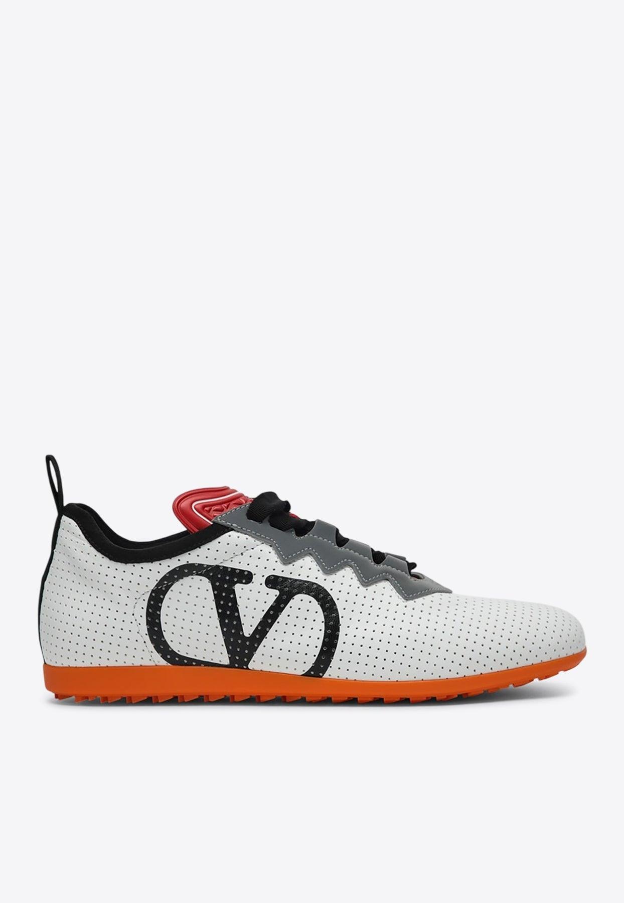 VALENTINO GARAVANI Chromathon Low-top Sneakers In Perforated Leather In Multi Product Image