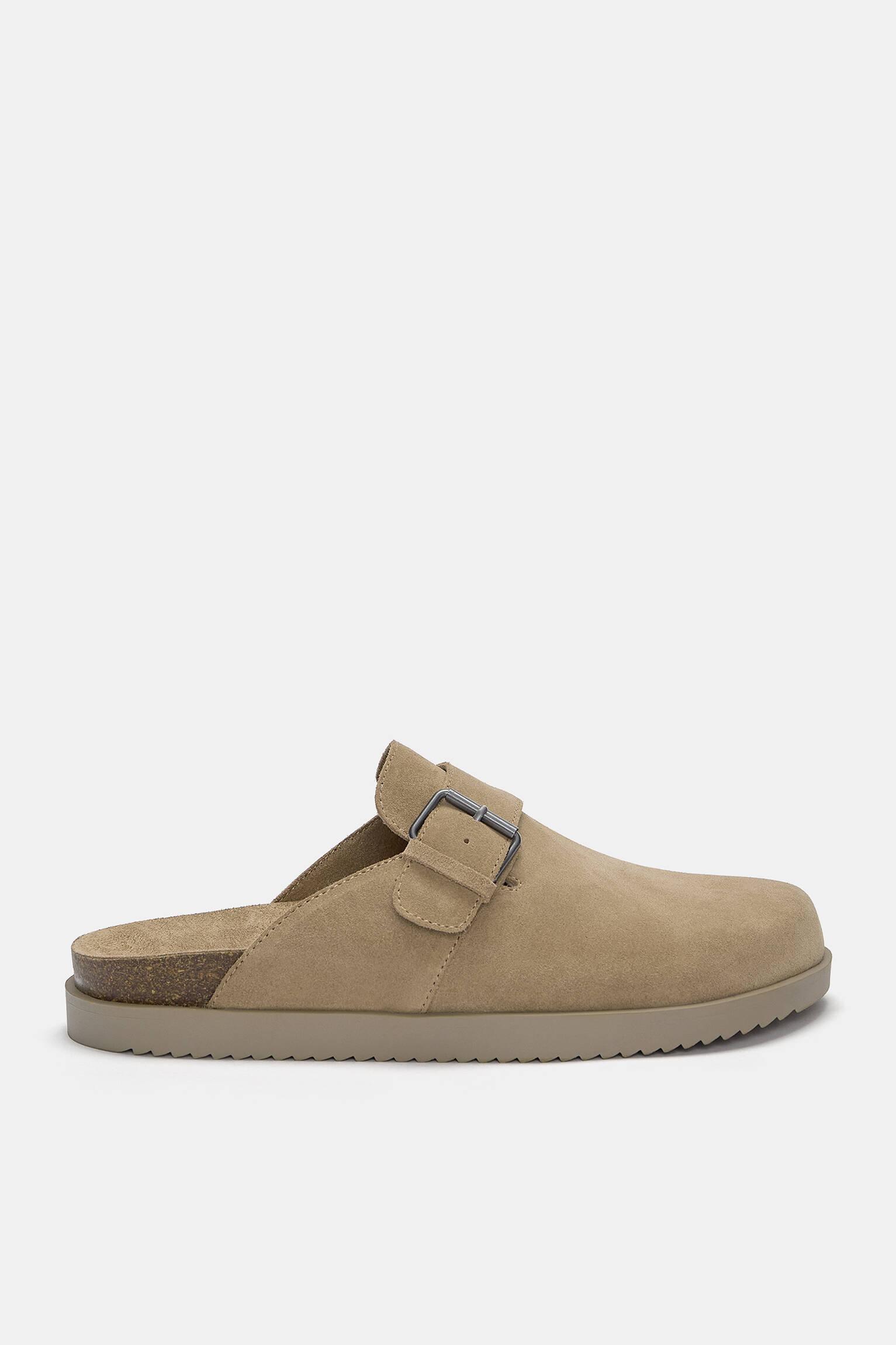 Leather clogs with buckle Product Image