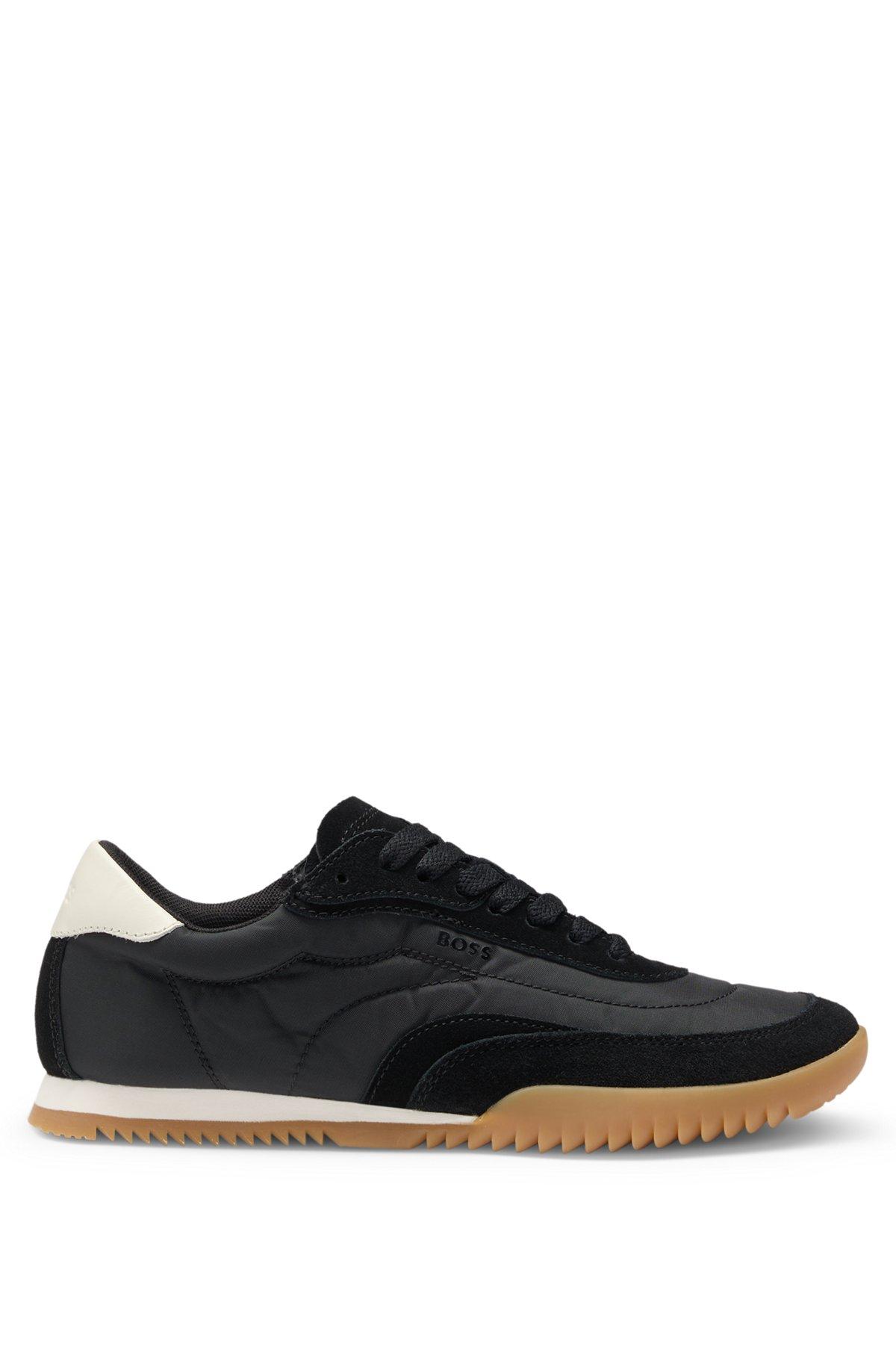 Low-top trainers in fabric and suede Product Image