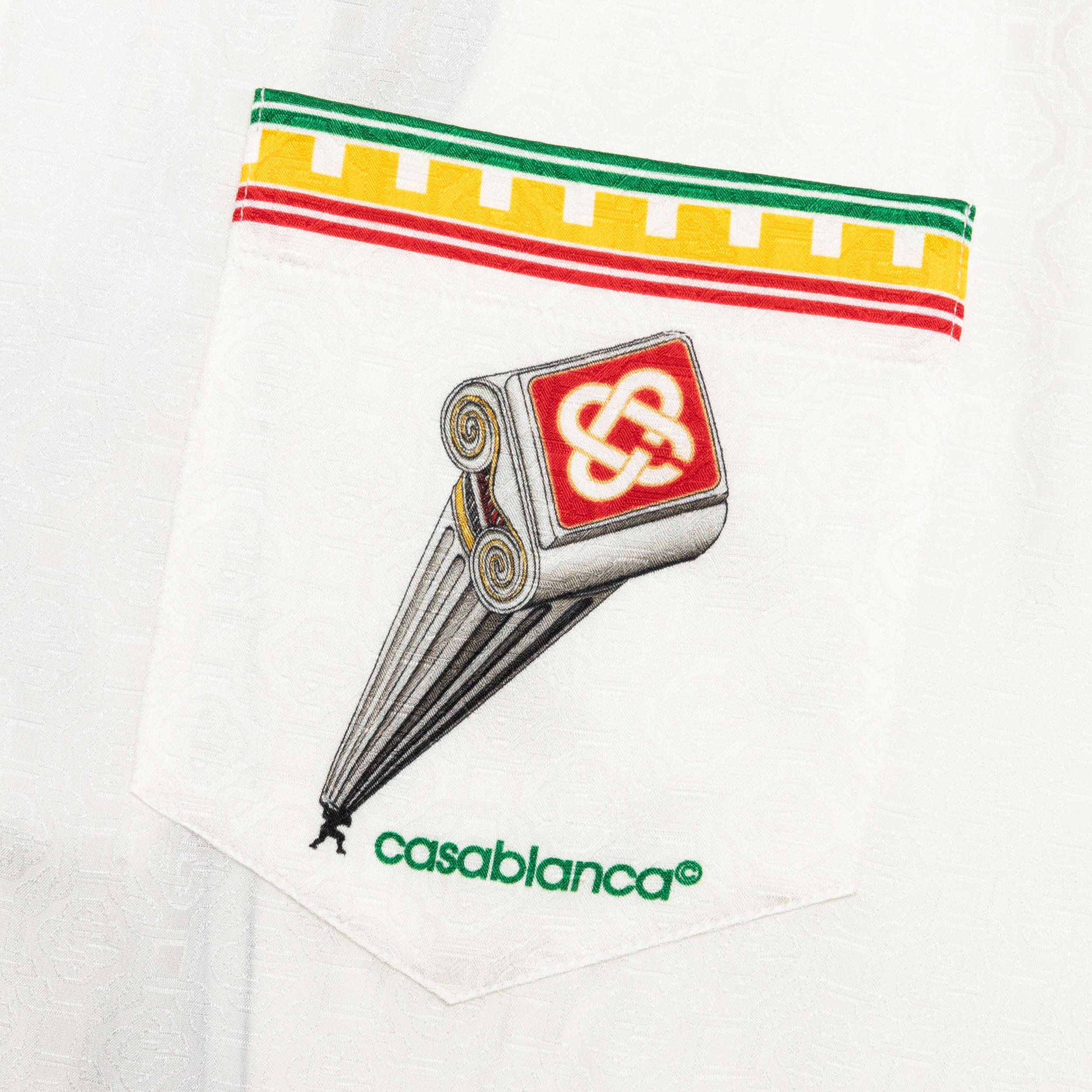 Short Sleeve Cuban Collar Shirt - White Male Product Image