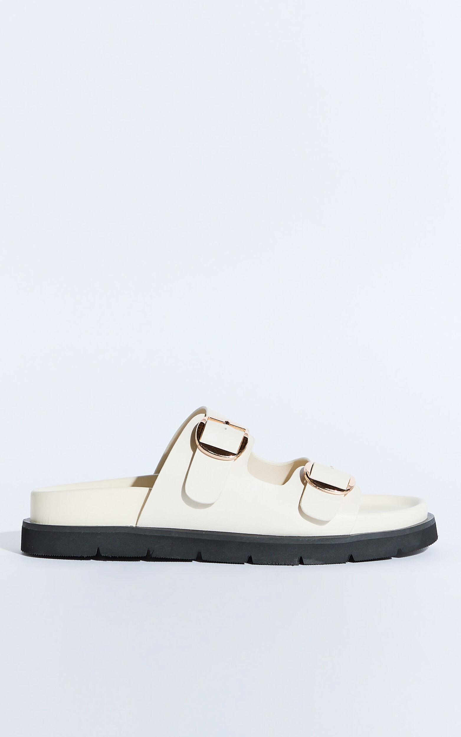 Billini - Cosmo Slides with Hardware Buckle in Bone Product Image