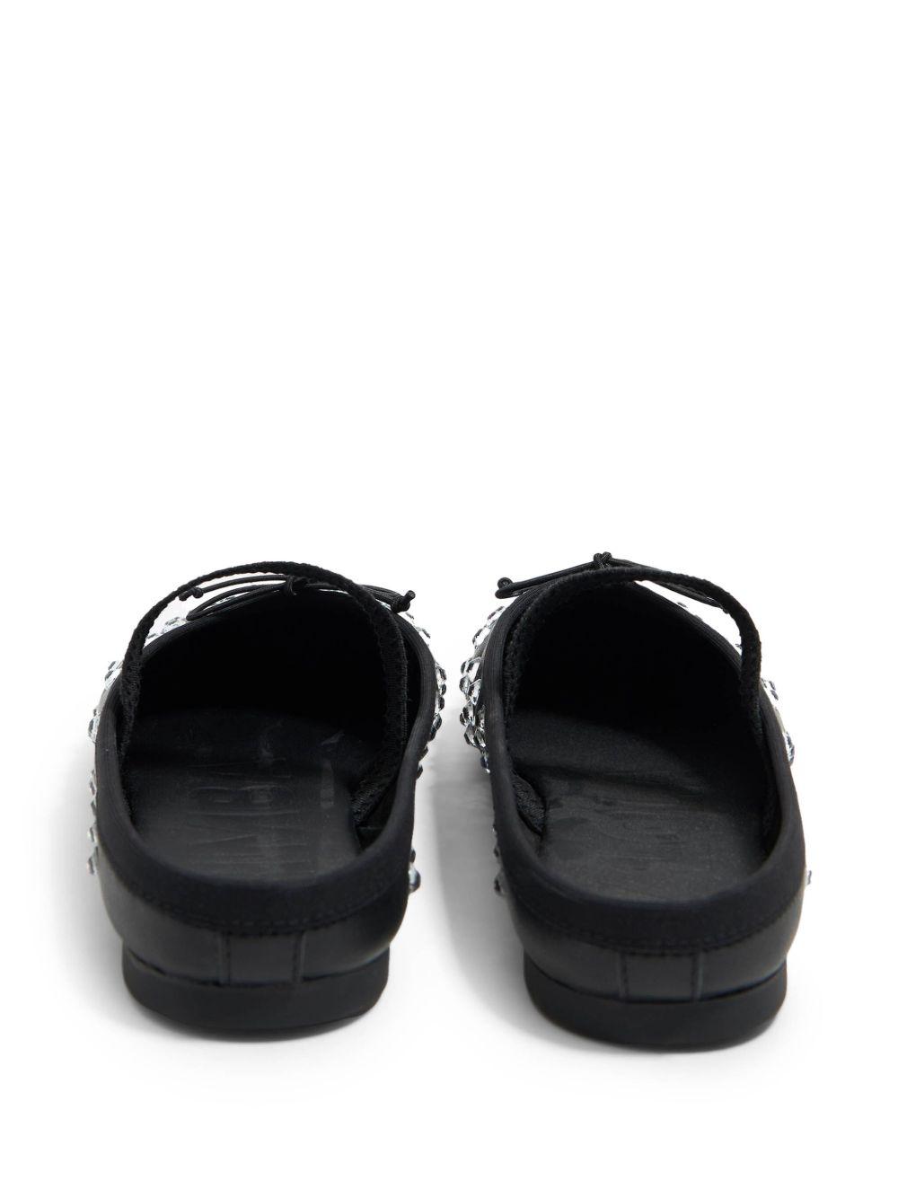 crystal-embellished leather ballerina shoes Product Image