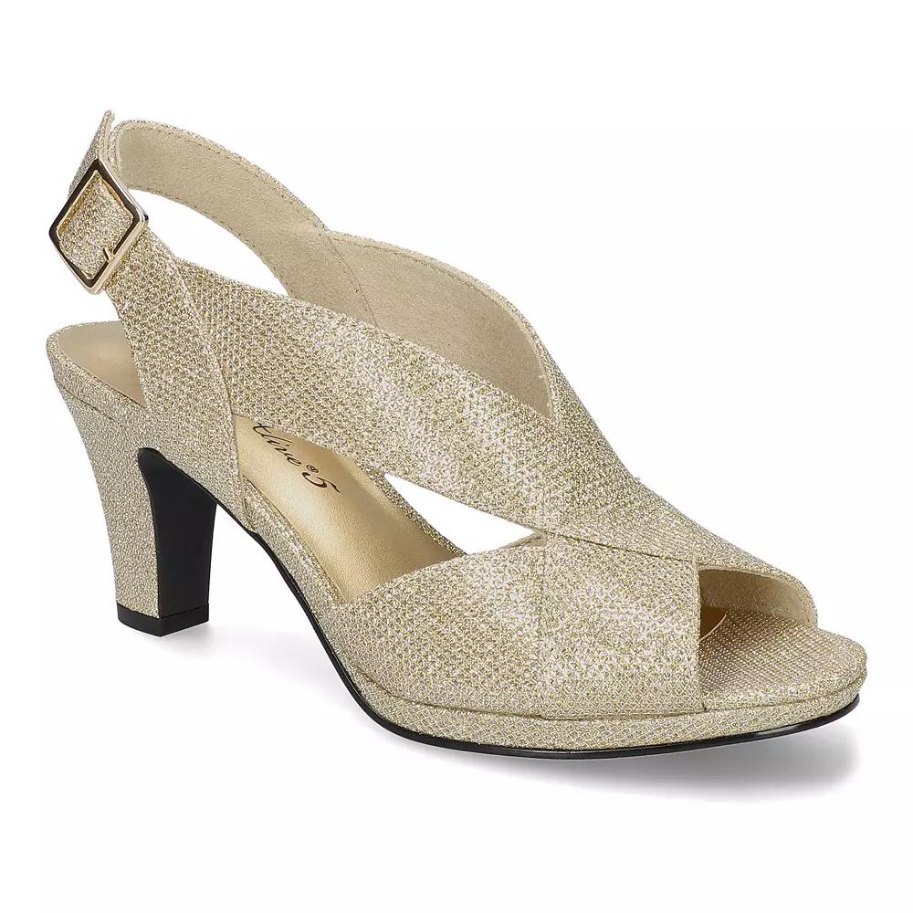 Easy Street Christy Women's Dress Sandals, Size: 8, Gold Glitter Product Image
