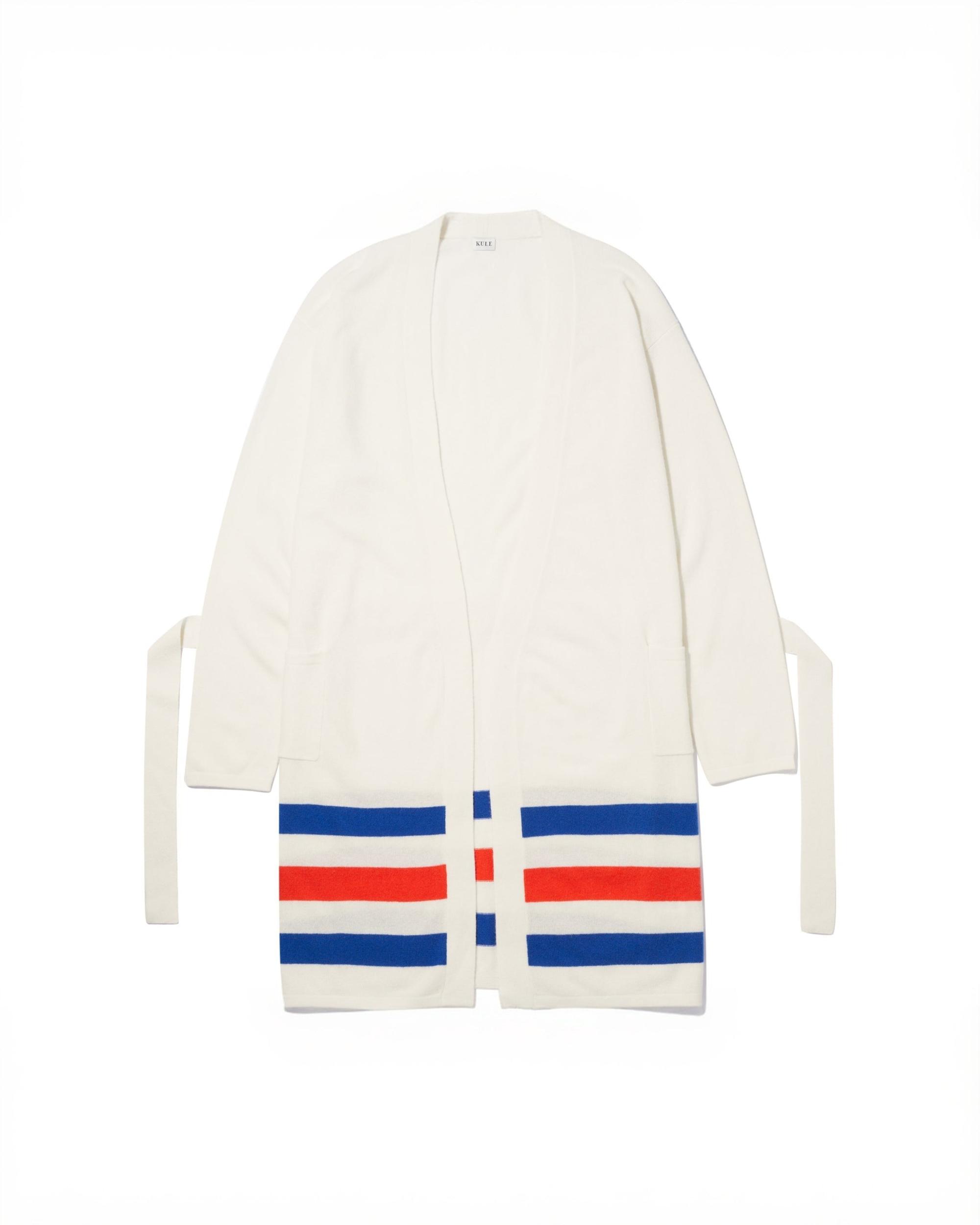 The Cashmere Blend Robe - Cream/Royal Blue/Poppy Female Product Image