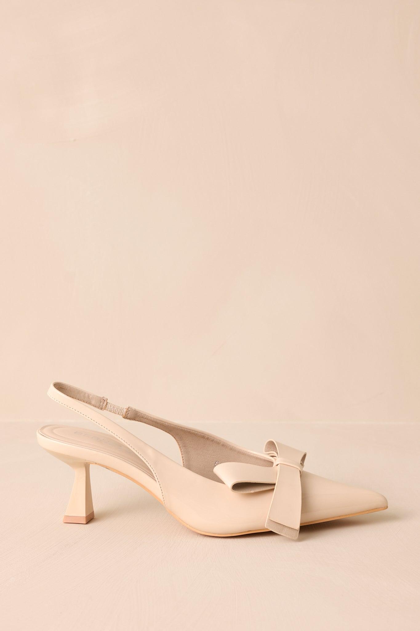 Dreamy Gleam Ivory Slingback Kitten Heels Product Image
