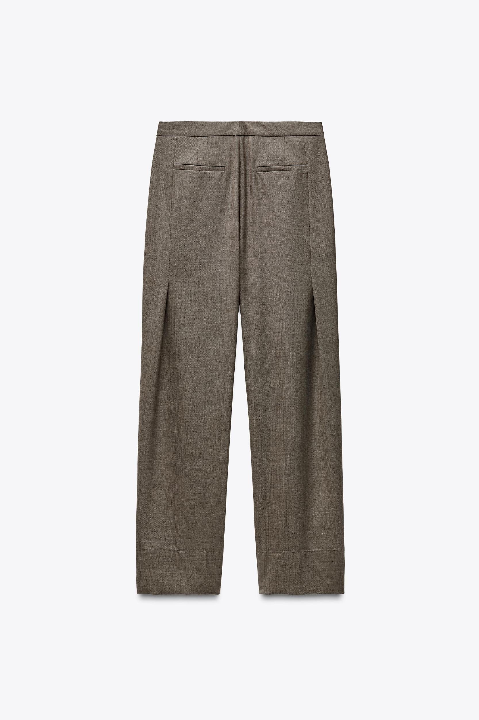 WOOL BLEND PLEATED PANTS ZW COLLECTION Product Image
