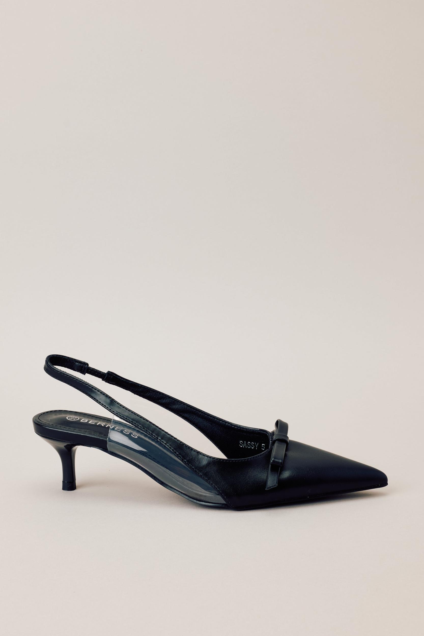 Regal Steps Black Slingback Kitten Heels Product Image