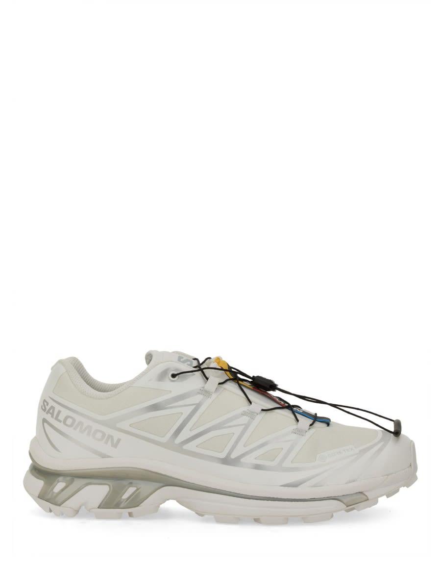 SALOMON Mens White White Silver Xt-6 Gtx Quick-lace Mesh Low-top Trainers Product Image