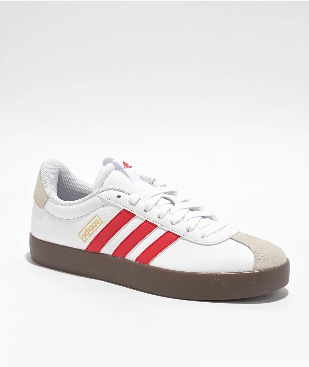 adidas VL Court 3.0 White & Scarlet Shoes Product Image