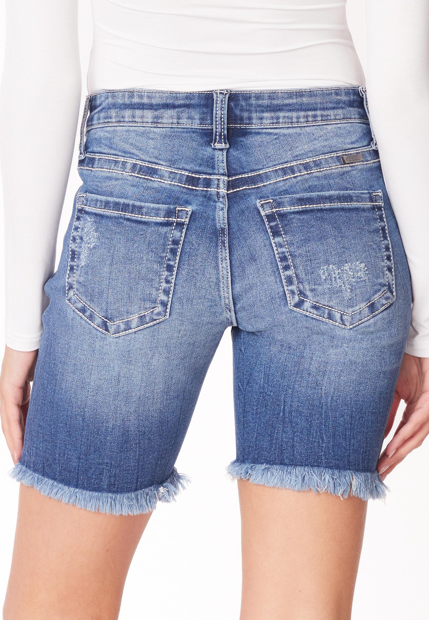 KanCan™ Mid Rise Fray Hem 8in Bermuda Short Product Image