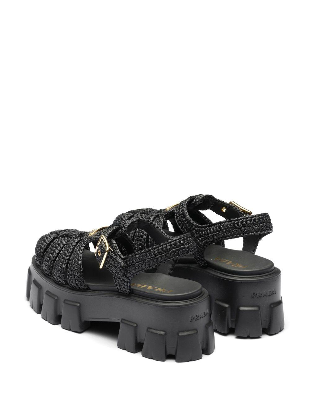 caged flatform raffia sandals Product Image