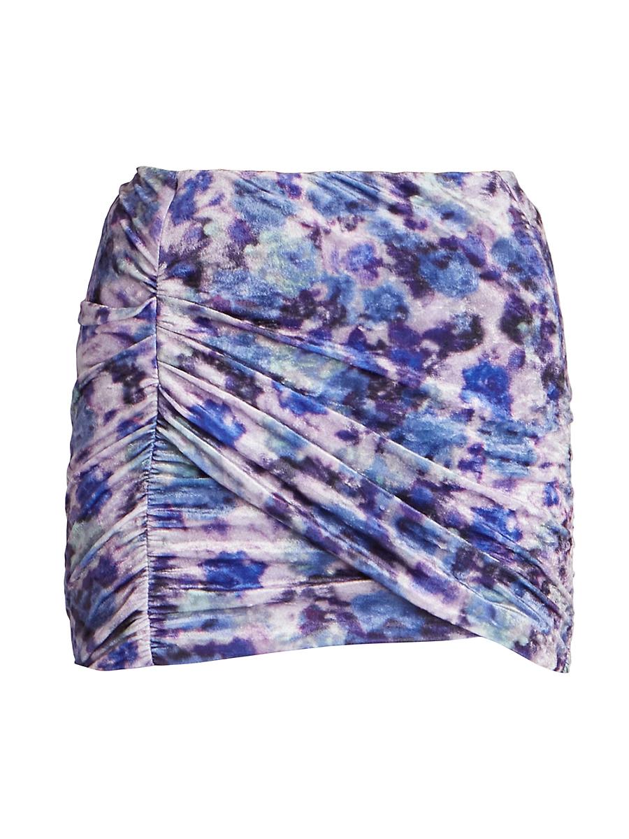 Womens Guilayo Floral-Print Velvet Miniskirt Product Image