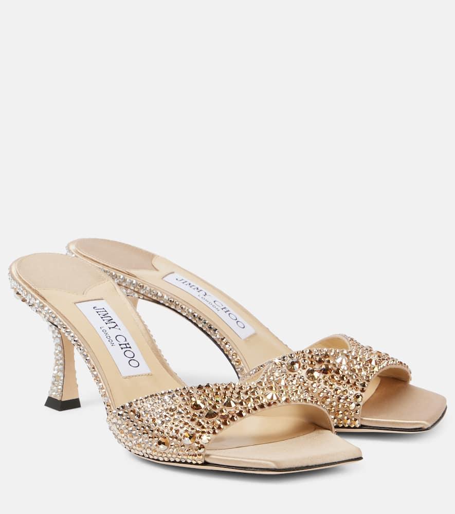 JIMMY CHOO Golden Crystal Heels In Beige O Tan Product Image