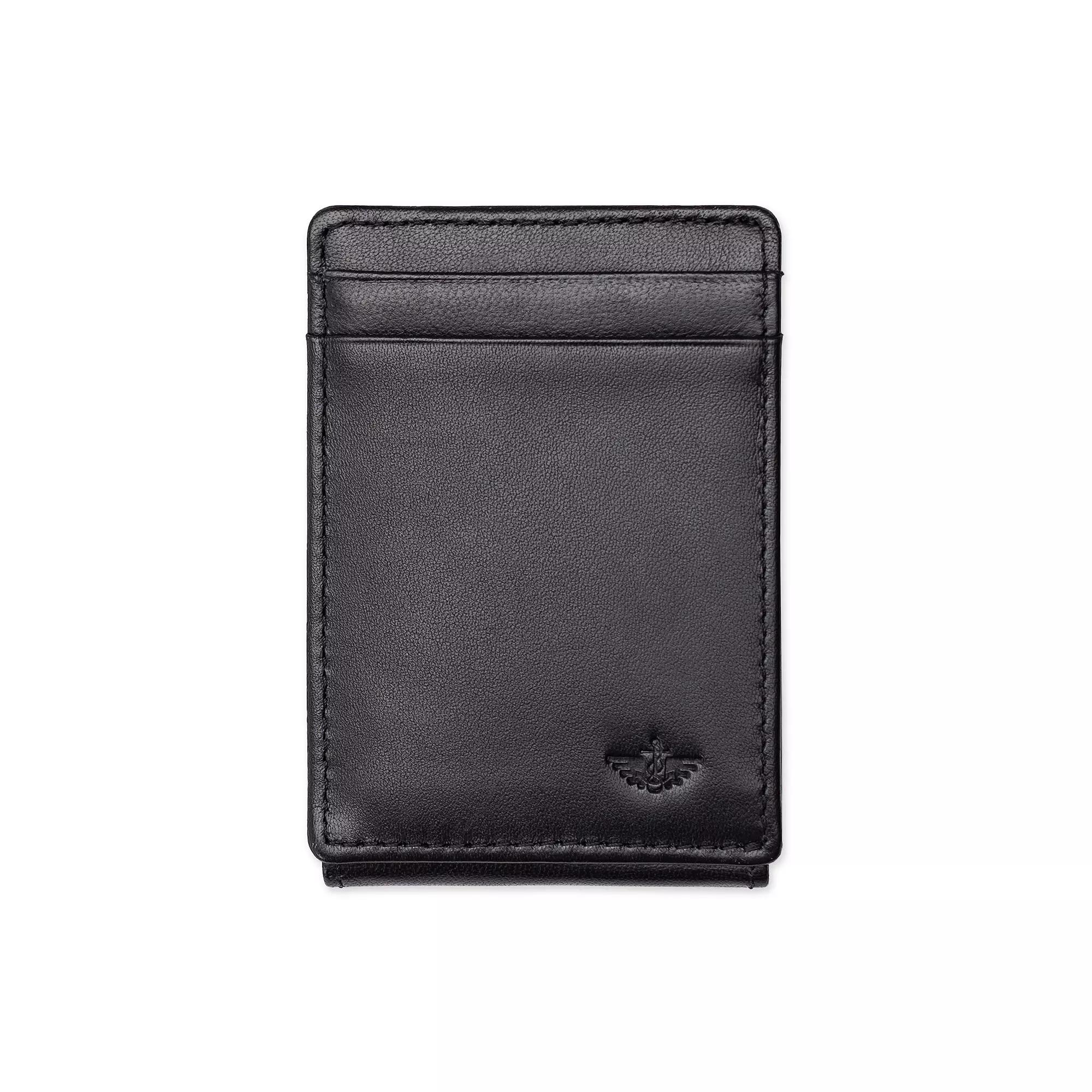 Men's Dockers® RFID-Blocking Smooth Leather Front Pocket Wallet with Magnetic Money Clip, Black Product Image