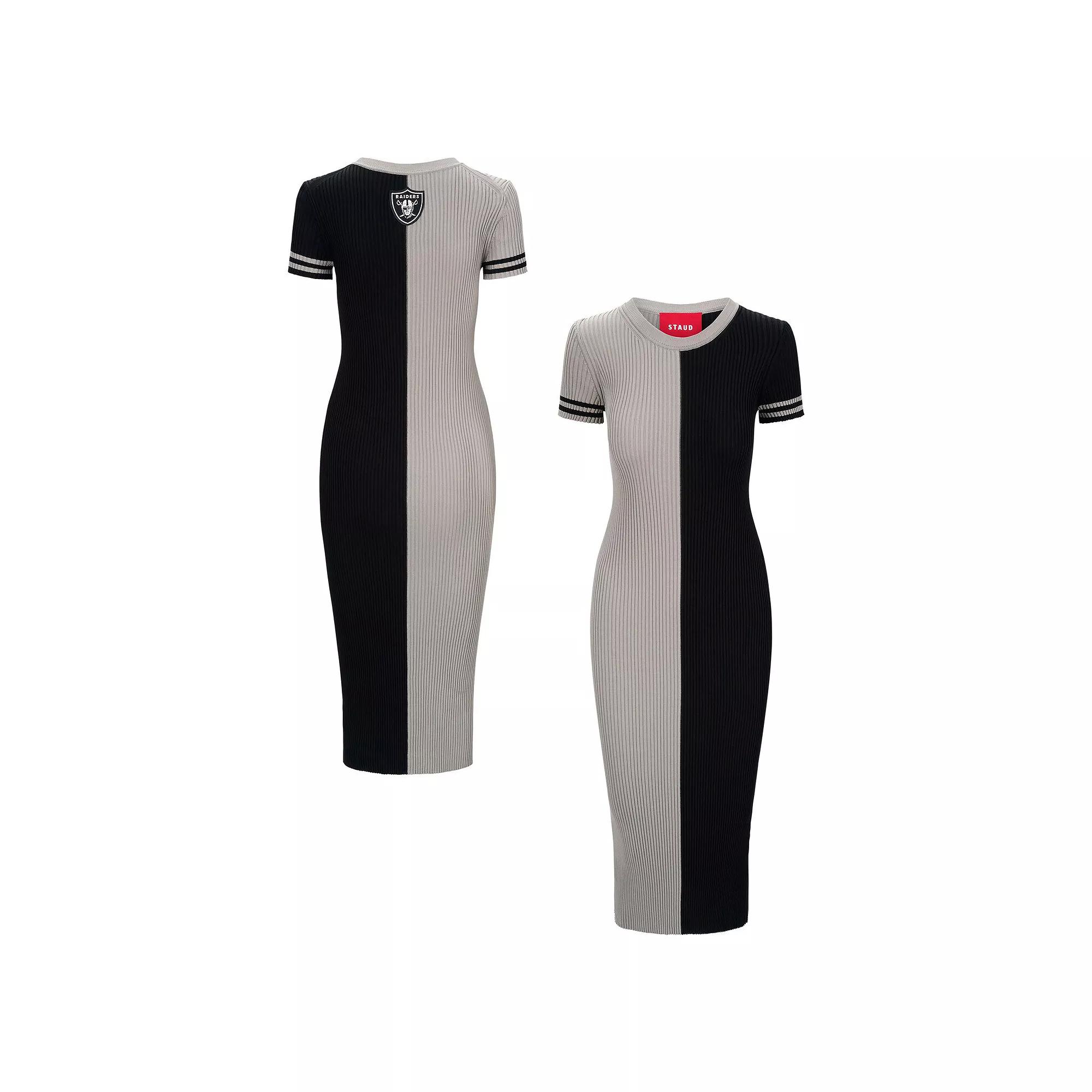 Women's STAUD  Silver/Black Las Vegas Raiders Colleen Dress, Size: Small, Lvr Silver Product Image
