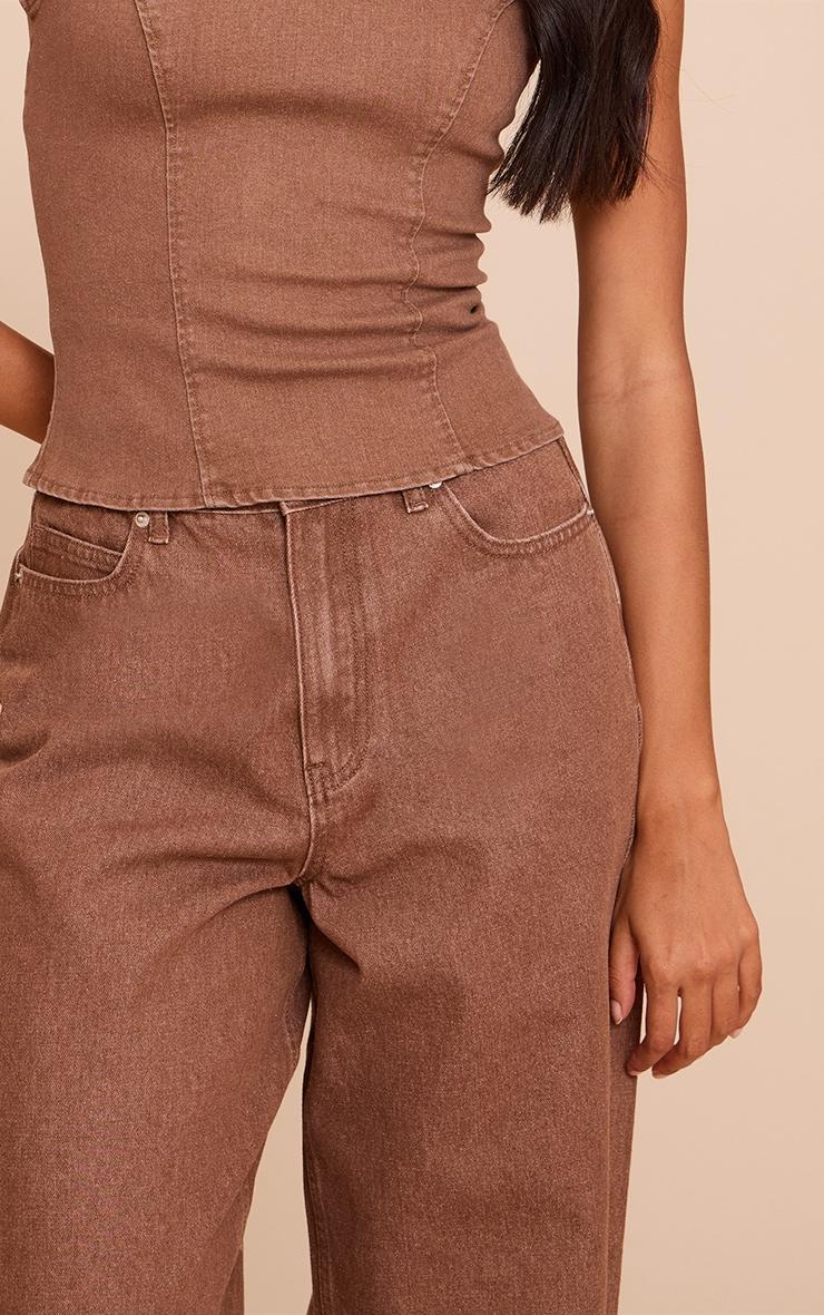 Brown Lightweight Slouchy Wide Leg Jean Product Image