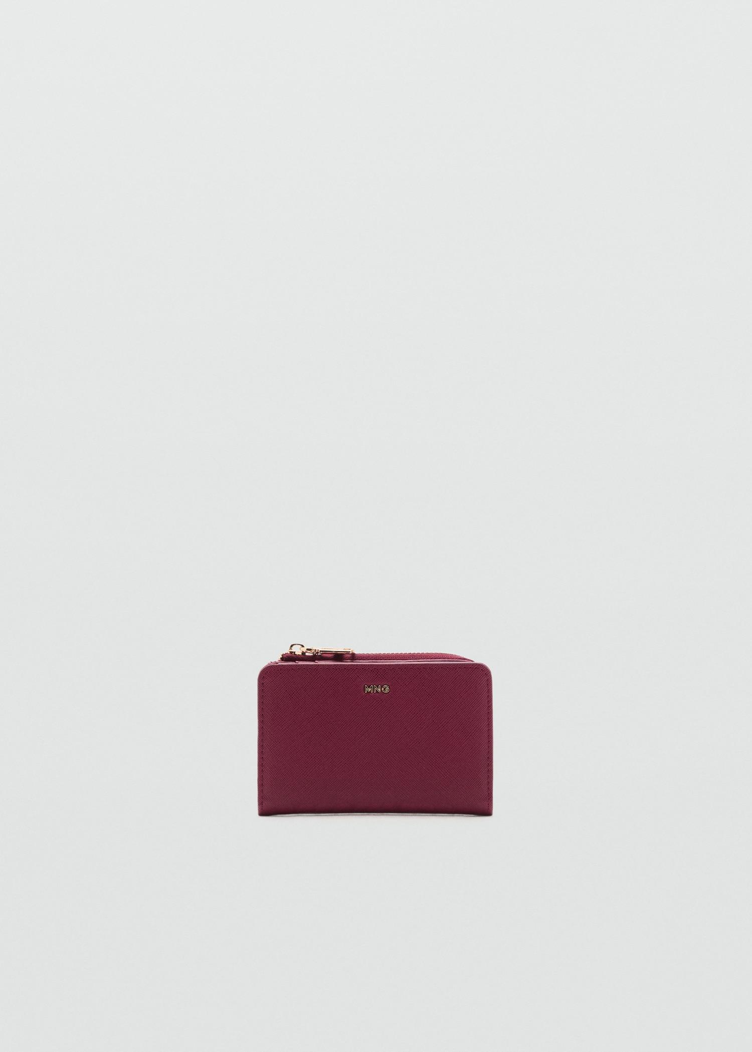 Safiano-effect wallet with flap - Women | MANGO USA Product Image