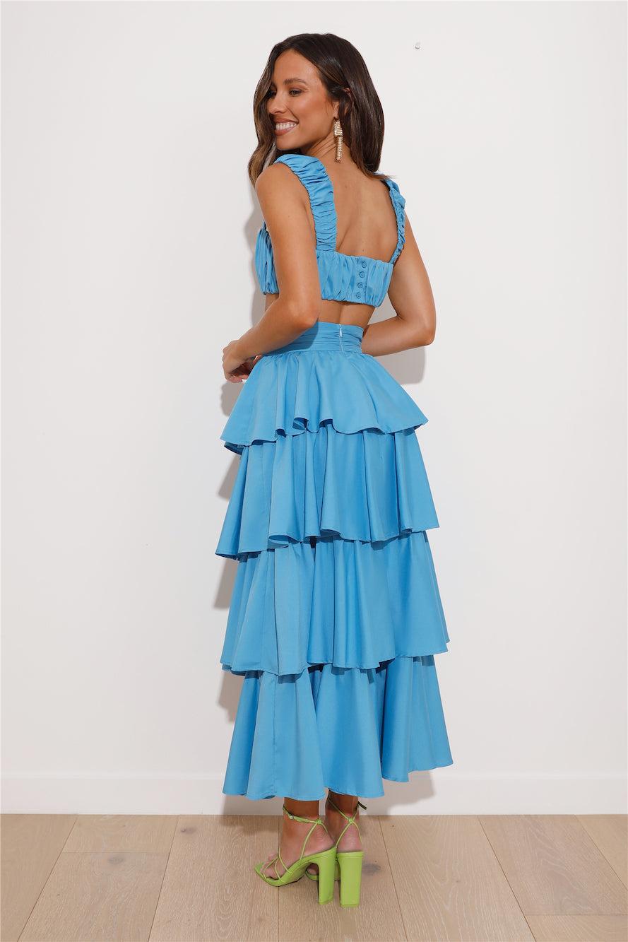 Hour To Shine Midi Skirt Blue Product Image