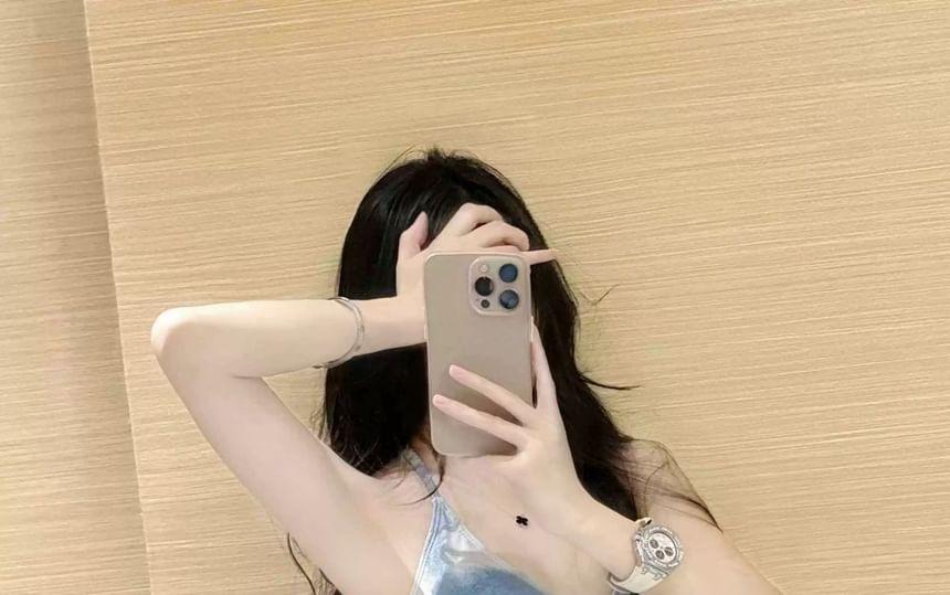 Set: Long-Sleeve Cover-Up Top + Bikini Top + Bottom Product Image