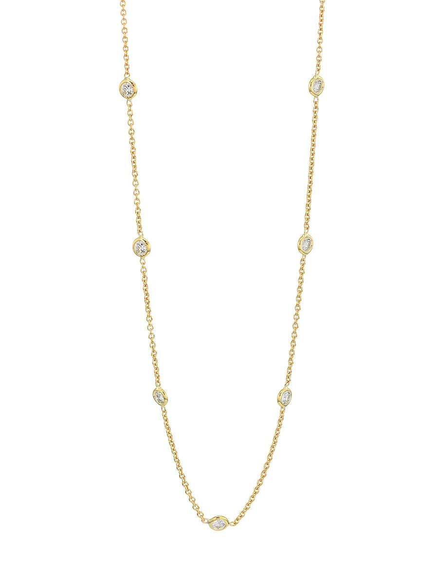 Womens 18K Yellow Gold & 0.7 TCW Diamond Station Necklace Product Image