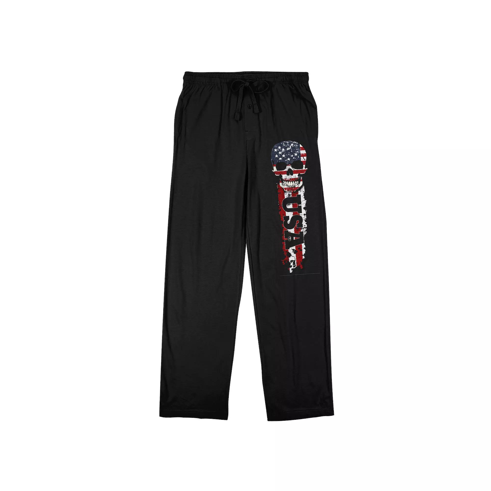 Men's USA Skull Flag Pajama Pants,  Product Image