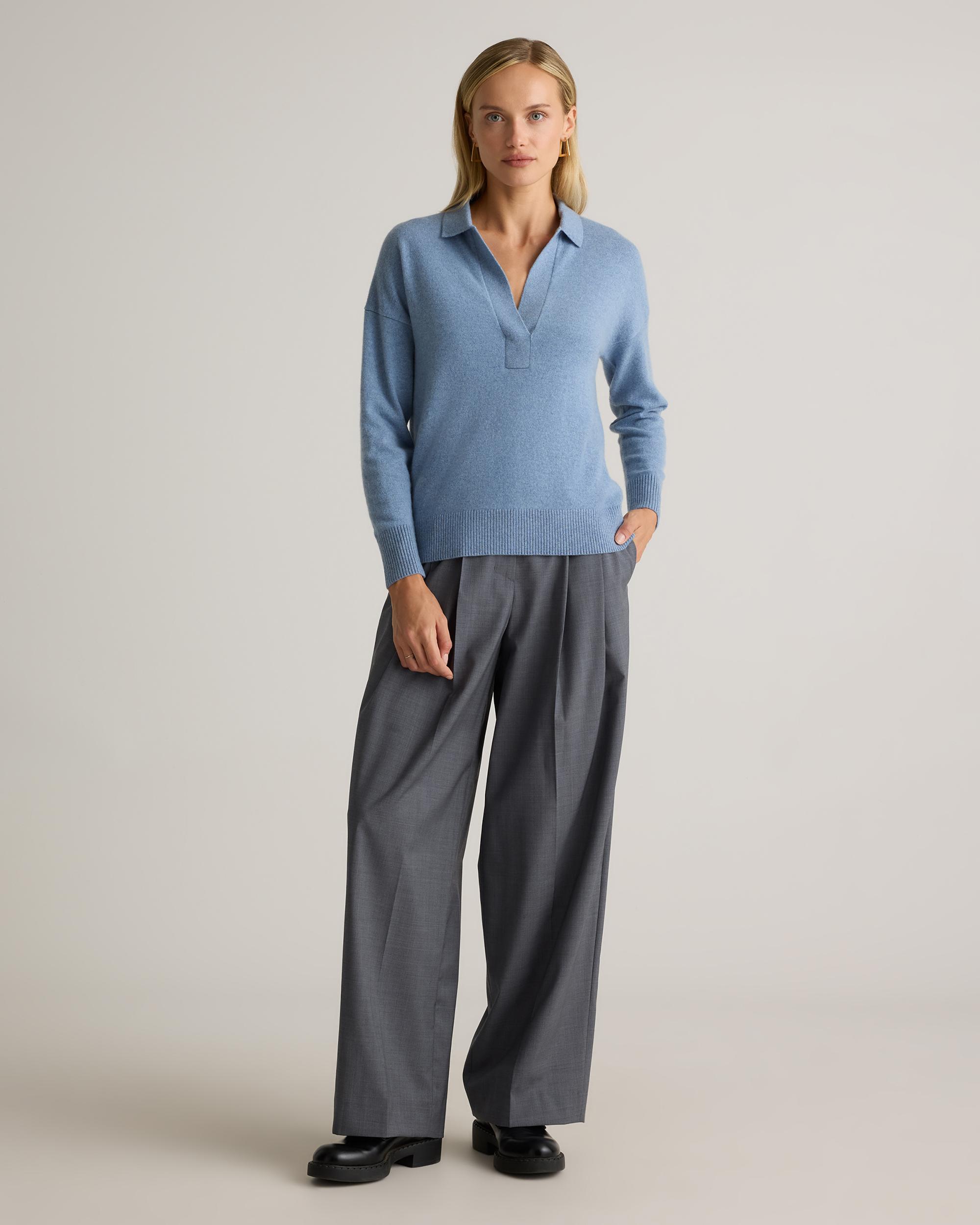 Quince | Women's Mongolian Cashmere Polo Sweater Product Image