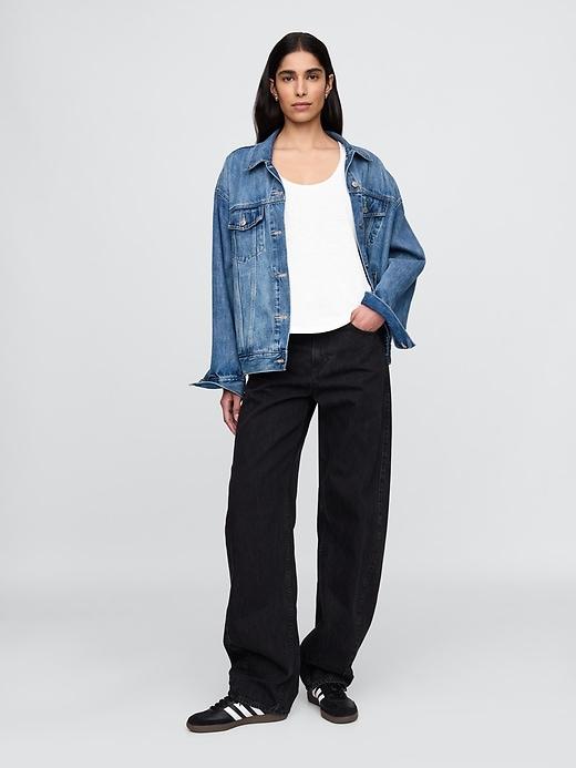 Linen-Blend Racerback Tank Top Product Image