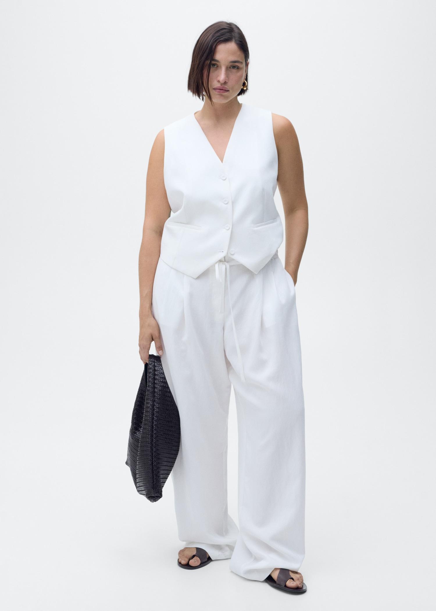 Straight lyocell suit vest - Women | MANGO USA Product Image