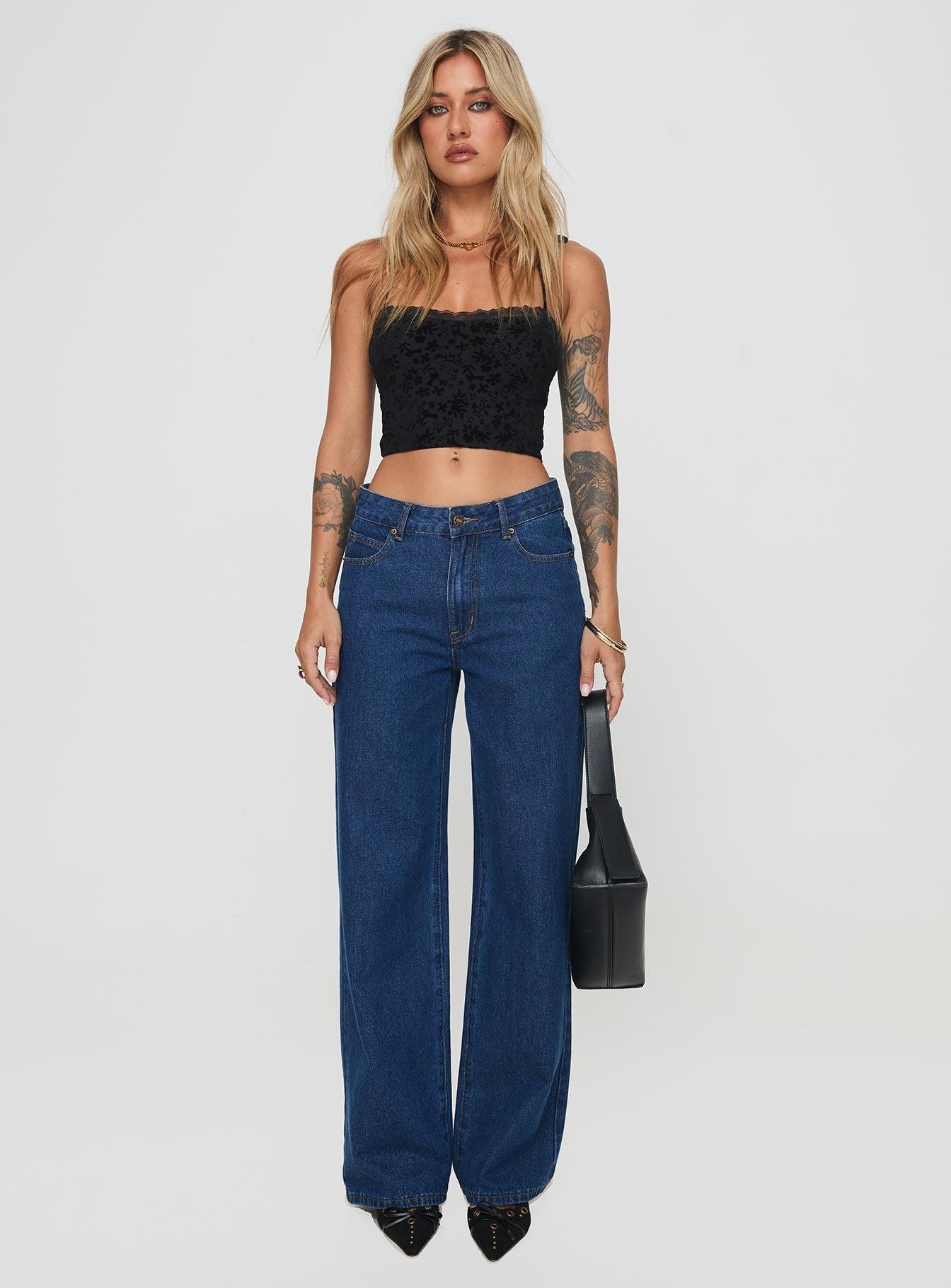 Burnout Velour Top Black Product Image